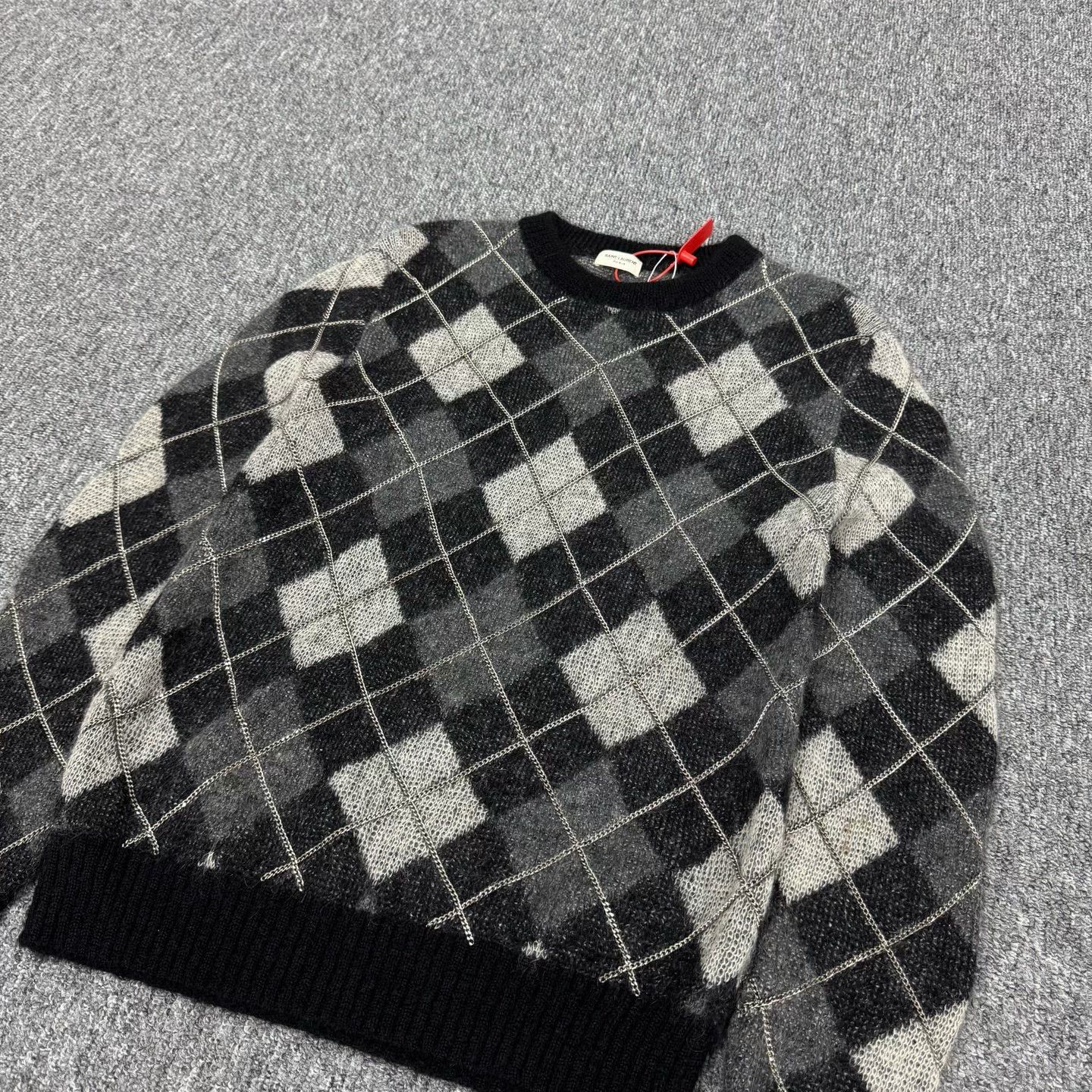 Saint Laurent Paris Saint Laurent SLP Chain Argyle Sweater Size US S / EU 44-46 / 1 - 4 Thumbnail