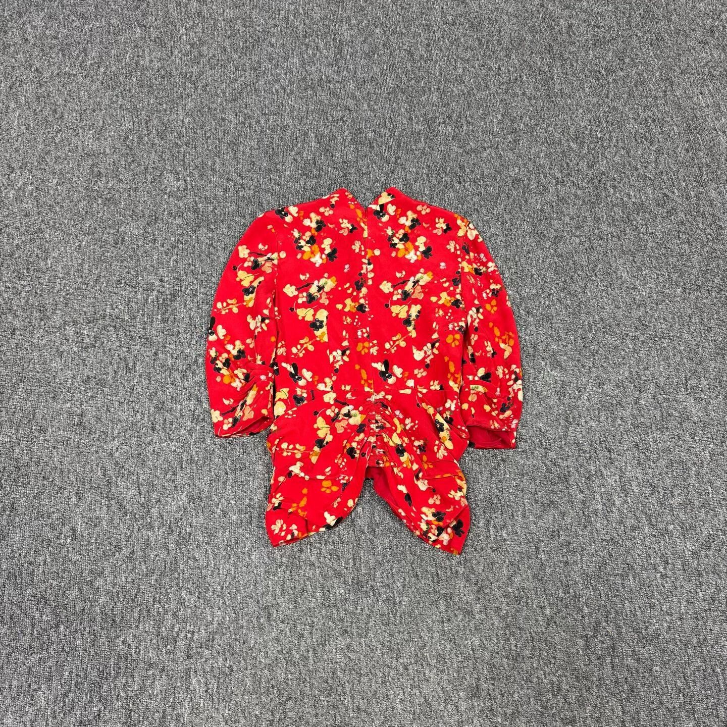 Dior Dior Red Floral Silk Shirt Size XS / US 0-2 / IT 36-38 - 2 Thumbnail