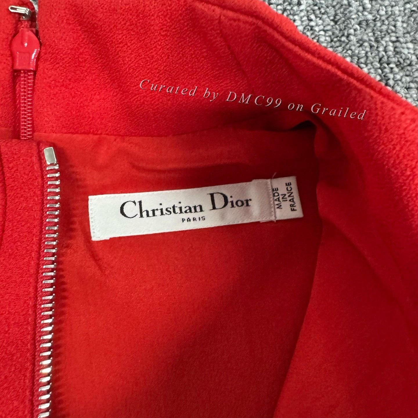Dior Dior Red Half-Zip Short-Sleeve Dress Size XXS / US 00 / IT 34 - 4 Thumbnail