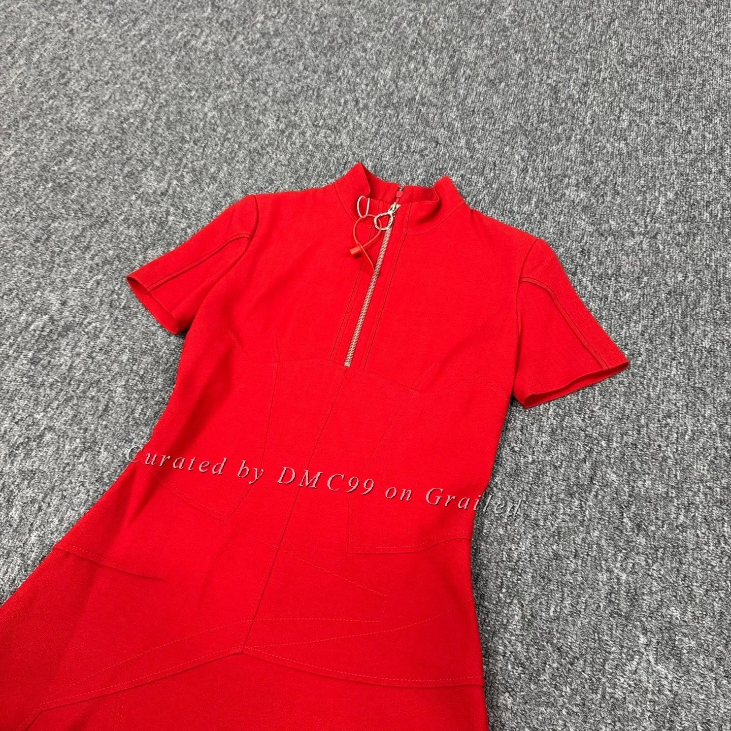 Dior Dior Red Half-Zip Short-Sleeve Dress Size XXS / US 00 / IT 34 - 3 Thumbnail