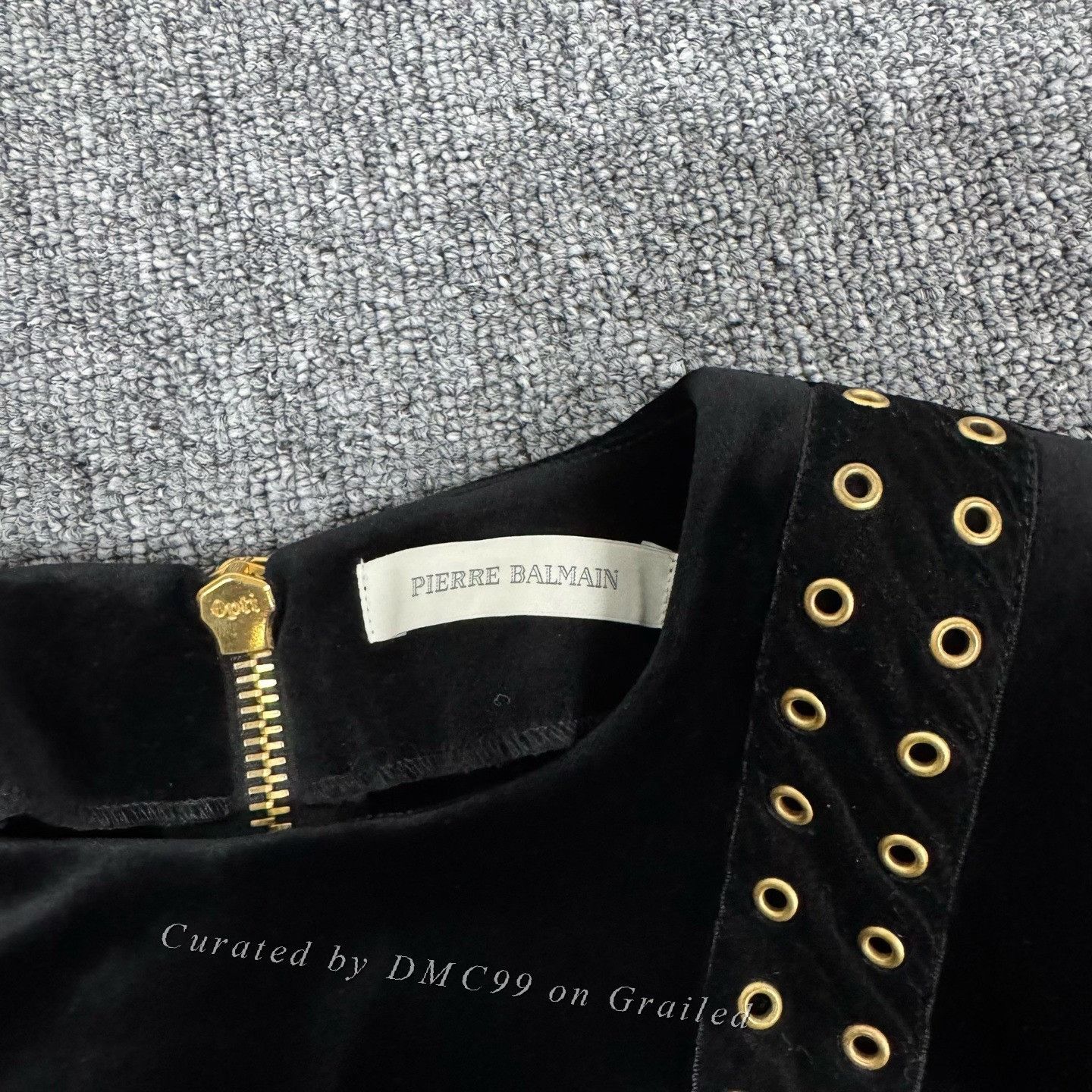 Balmain Balmain Black Velvet Gold Eyelet Rivet Size XS / US 0-2 / IT 36-38 - 5 Thumbnail