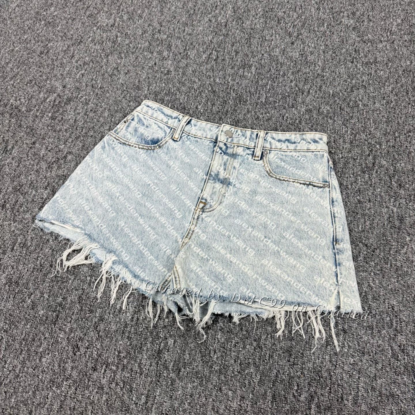 Alexander Wang Alexander Wang All-over Print Distressed Fringe Denim Shorts Size 28" / US 6 / IT 42 - 3 Thumbnail