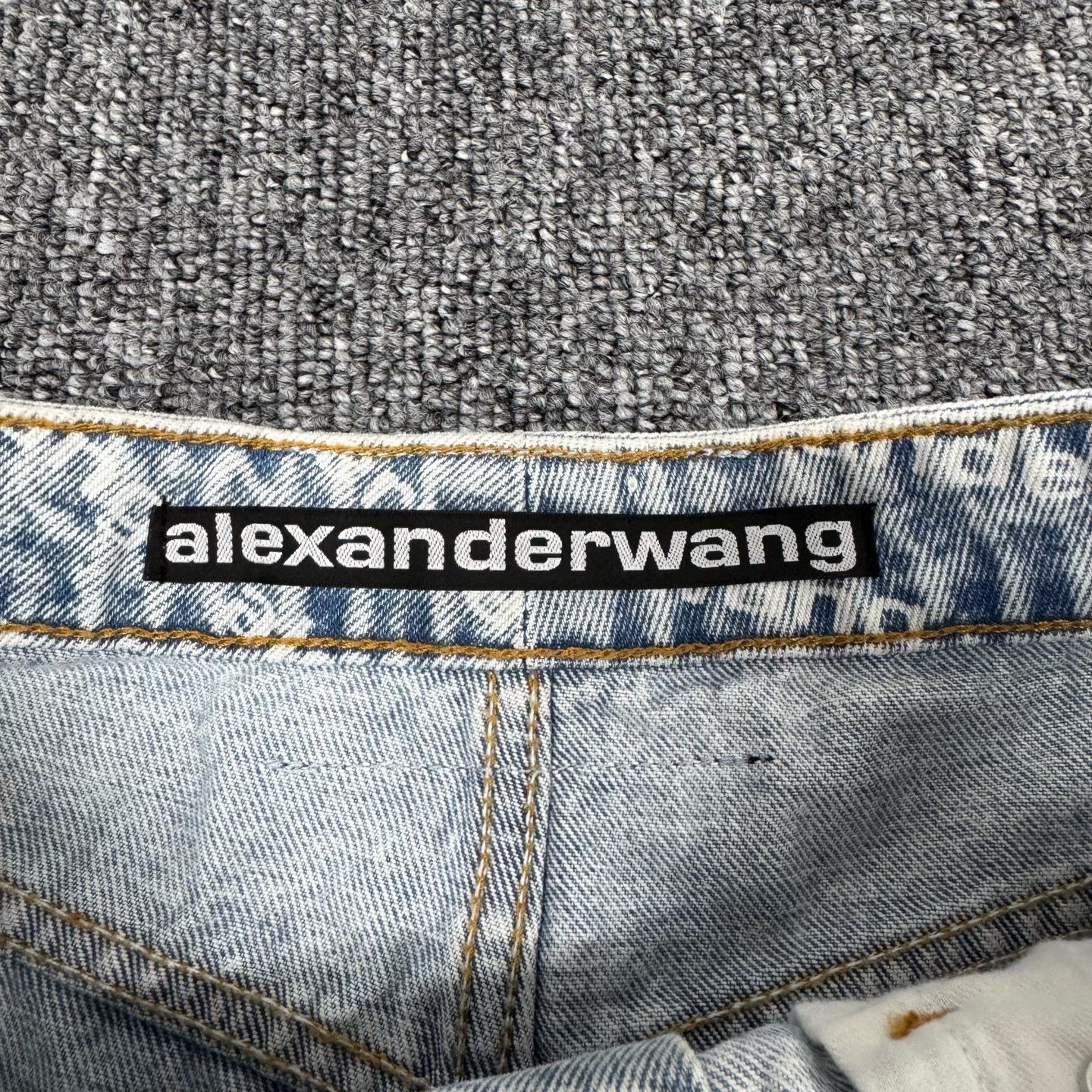 Alexander Wang Alexander Wang All-over Print Distressed Fringe Denim Shorts Size 28" / US 6 / IT 42 - 4 Thumbnail