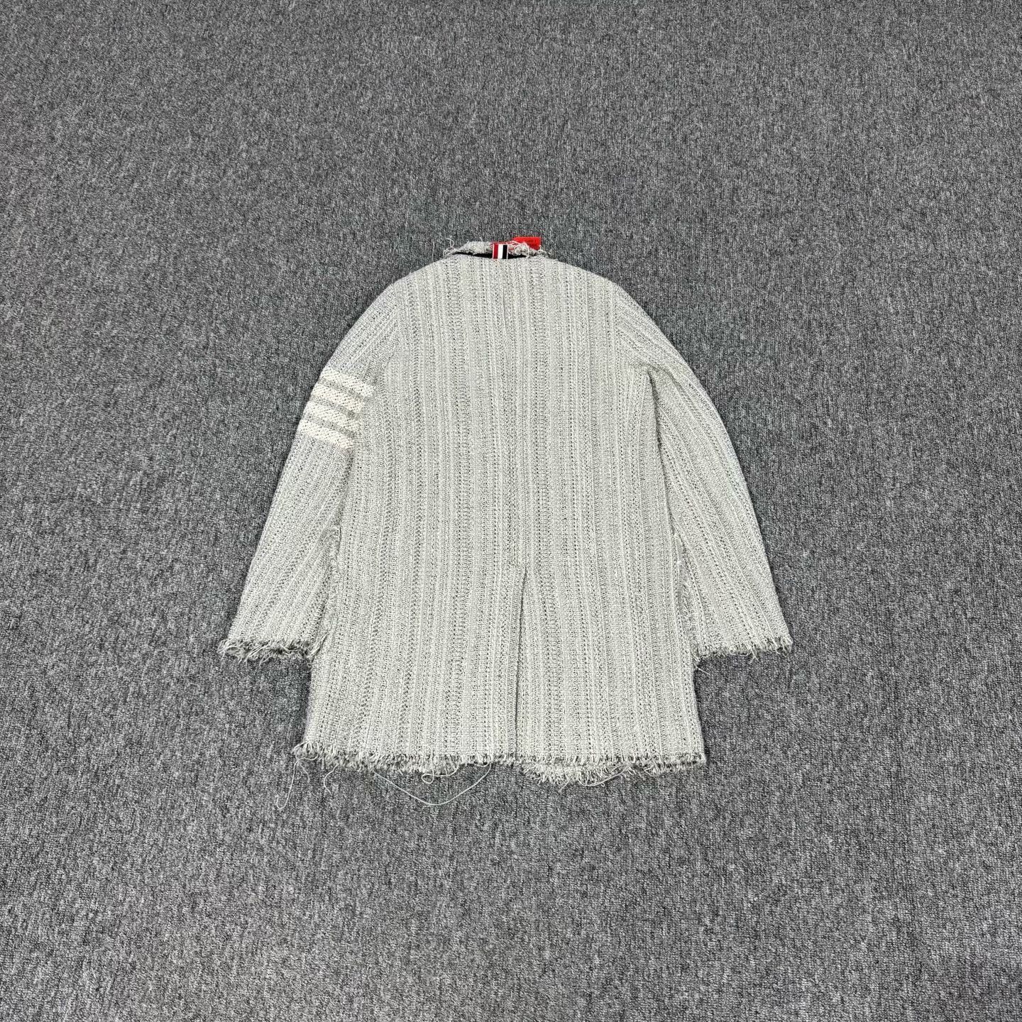 Thom Browne Thom Browne Four-Stripe Fringe Suit Jacket Size US M / EU 48-50 / 2 - 2 Thumbnail