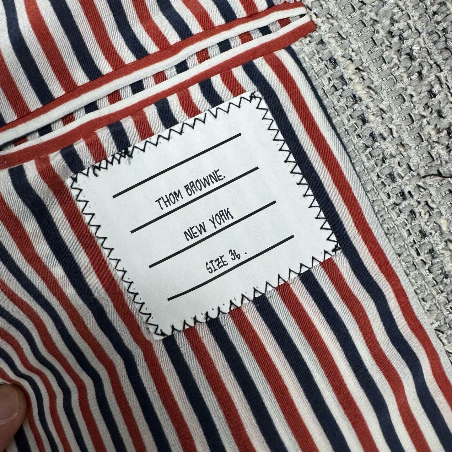Thom Browne Thom Browne Four-Stripe Fringe Suit Jacket Size US M / EU 48-50 / 2 - 6 Thumbnail