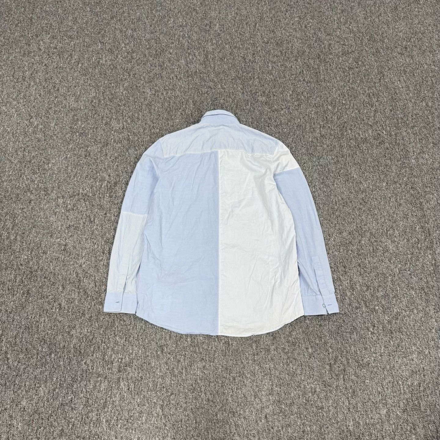 Givenchy Givenchy Light Blue Patchwork Long-Sleeve Shirt Size US M / EU 48-50 / 2 - 2 Thumbnail
