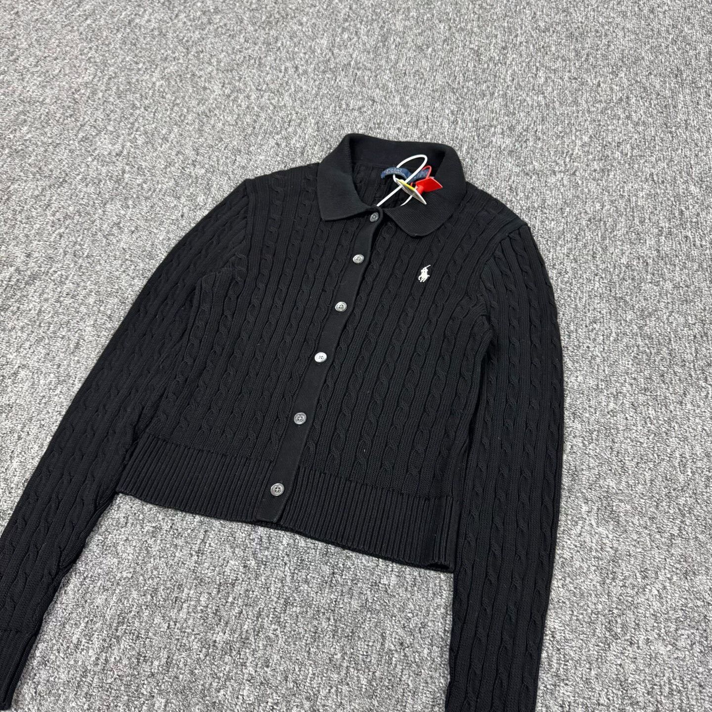 Ralph Lauren Ralph Lauren 25 Autumn Embroidered Cable-Knit Polo Cardigan Size M / US 6-8 / IT 42-44 - 3 Thumbnail