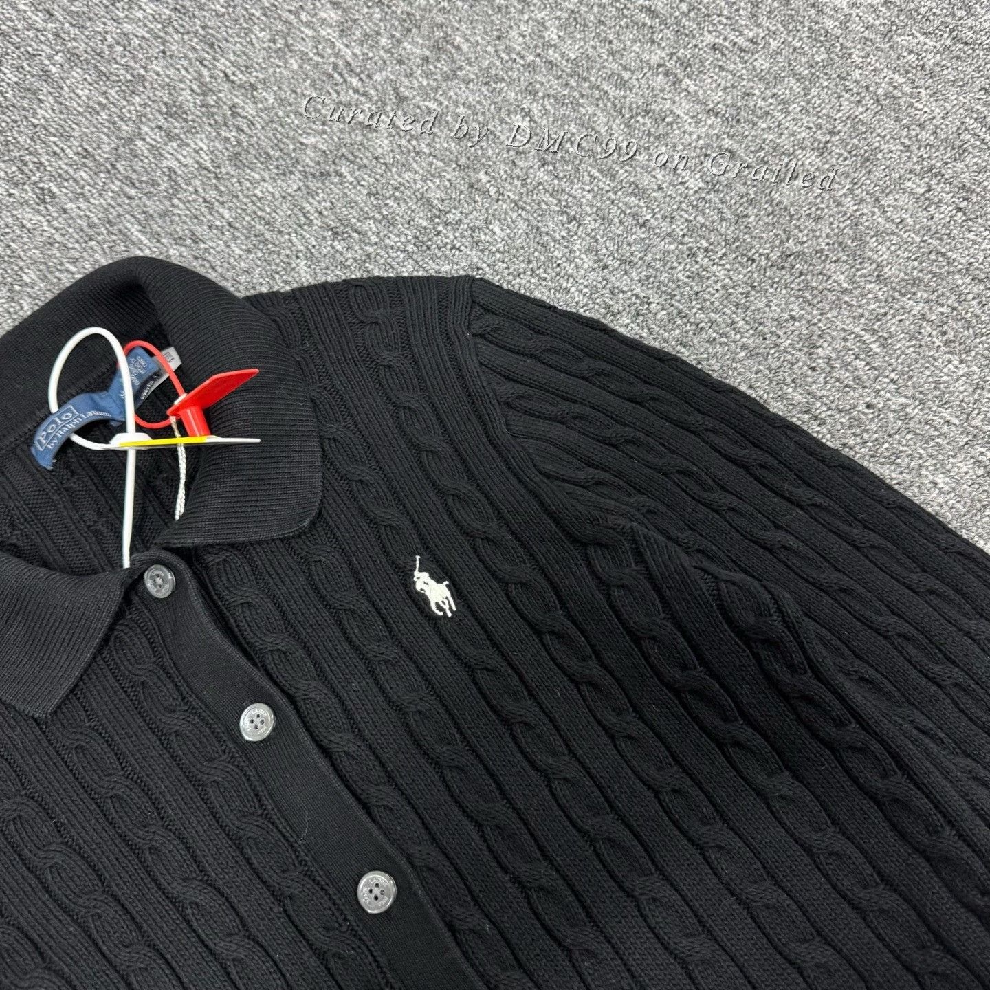 Ralph Lauren Ralph Lauren 25 Autumn Embroidered Cable-Knit Polo Cardigan Size M / US 6-8 / IT 42-44 - 4 Thumbnail