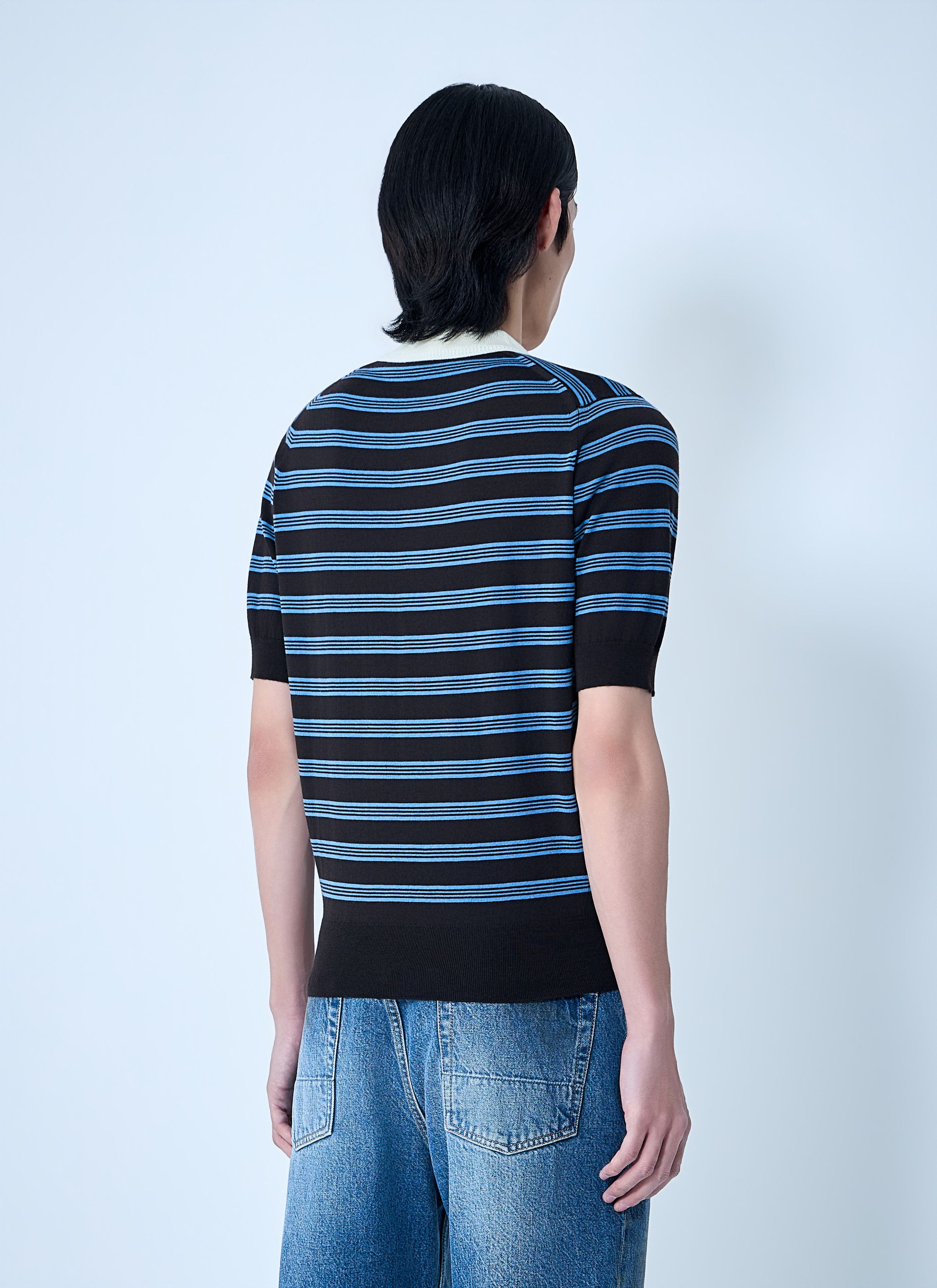 Wales Bonner Striped Knit Polo Shirt Size US L / EU 52-54 / 3 - 4 Thumbnail