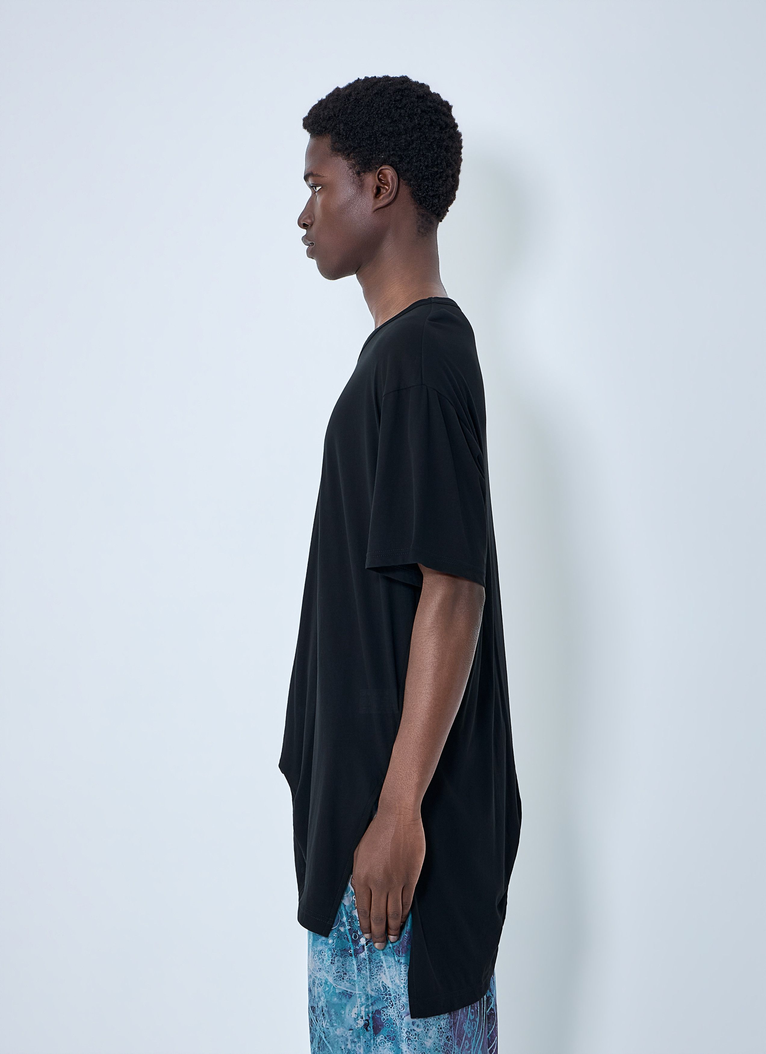 Yohji Yamamoto Diorama Jersey Asymmetry Hem T-Shirt Size US L / EU 52-54 / 3 - 3 Thumbnail