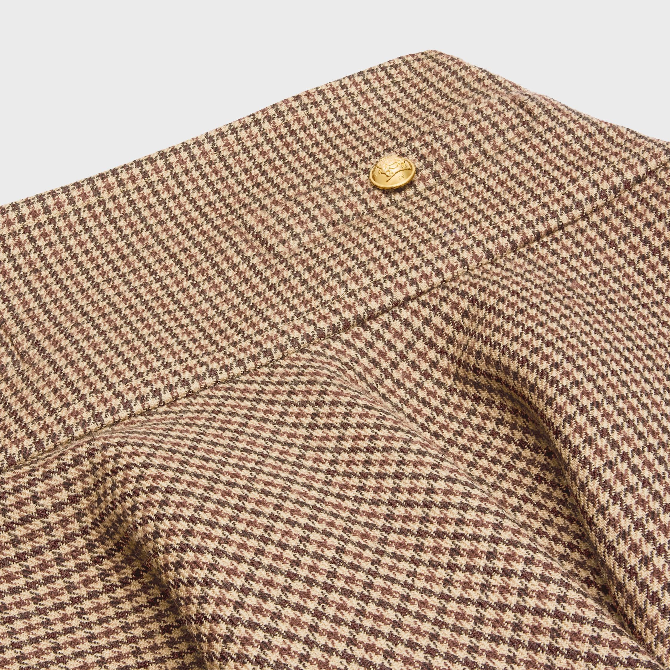Celine MINI SKIRT IN DOUBLE HOUNDSTOOTH WOOL bordo/beige/black Size 25" / US 0 / IT 36 - 3 Thumbnail