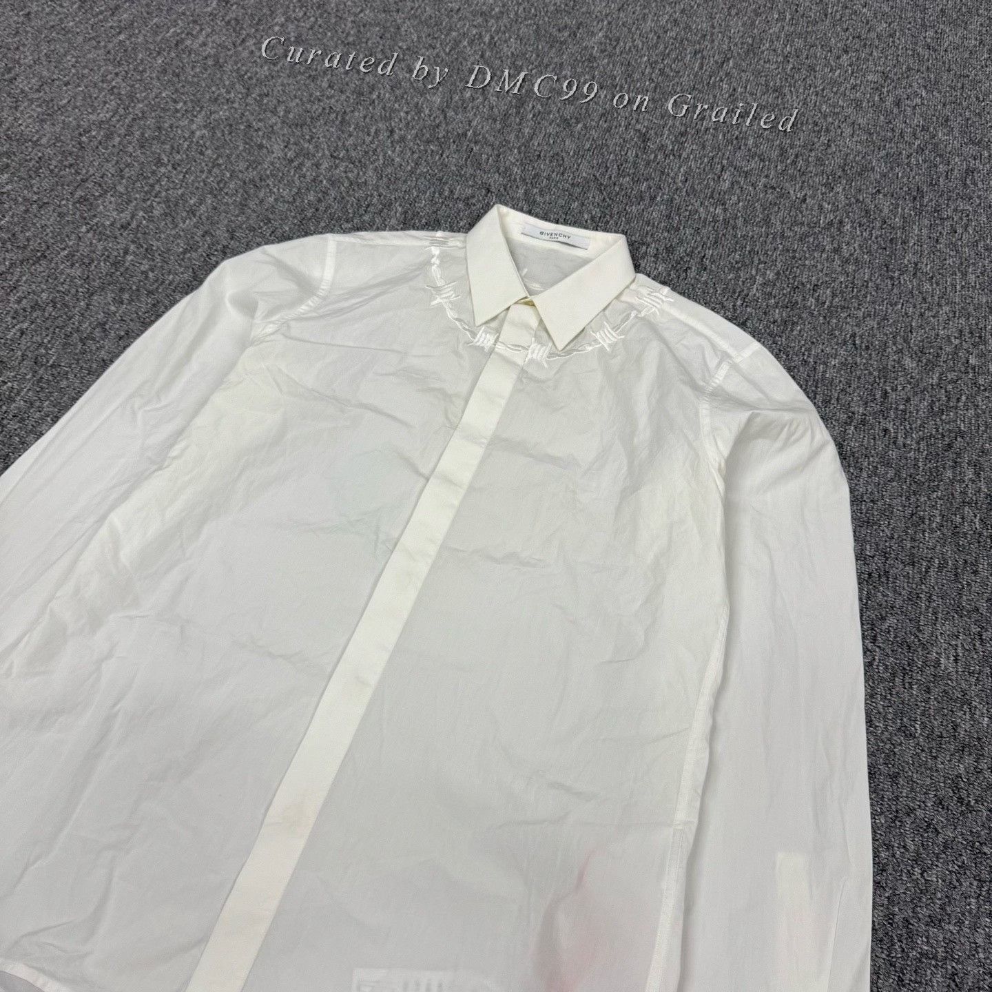 Givenchy Givenchy White Collar Embroidery Long Sleeve Shirt Size US XXS / EU 40 - 4 Thumbnail