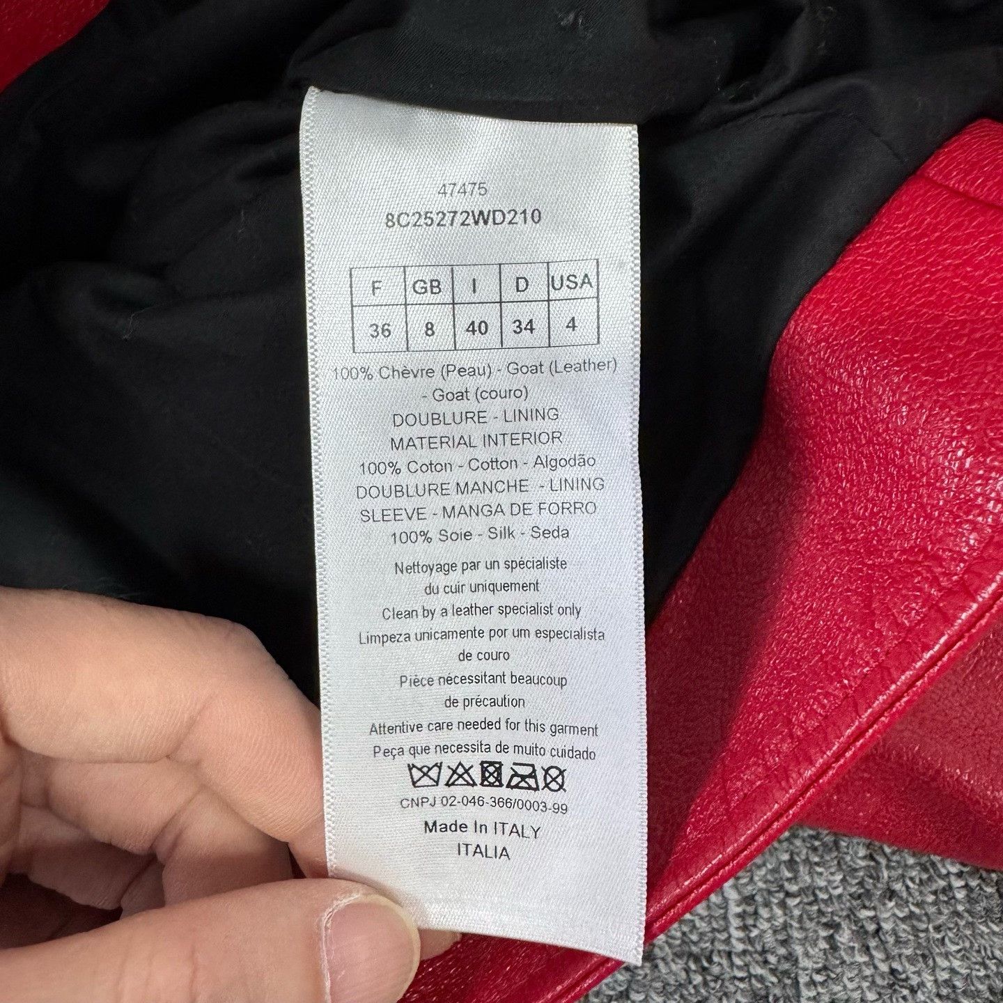 Dior Dior Runway Red Zip Biker Leather Jacket Size XS / US 0-2 / IT 36-38 - 8 Thumbnail