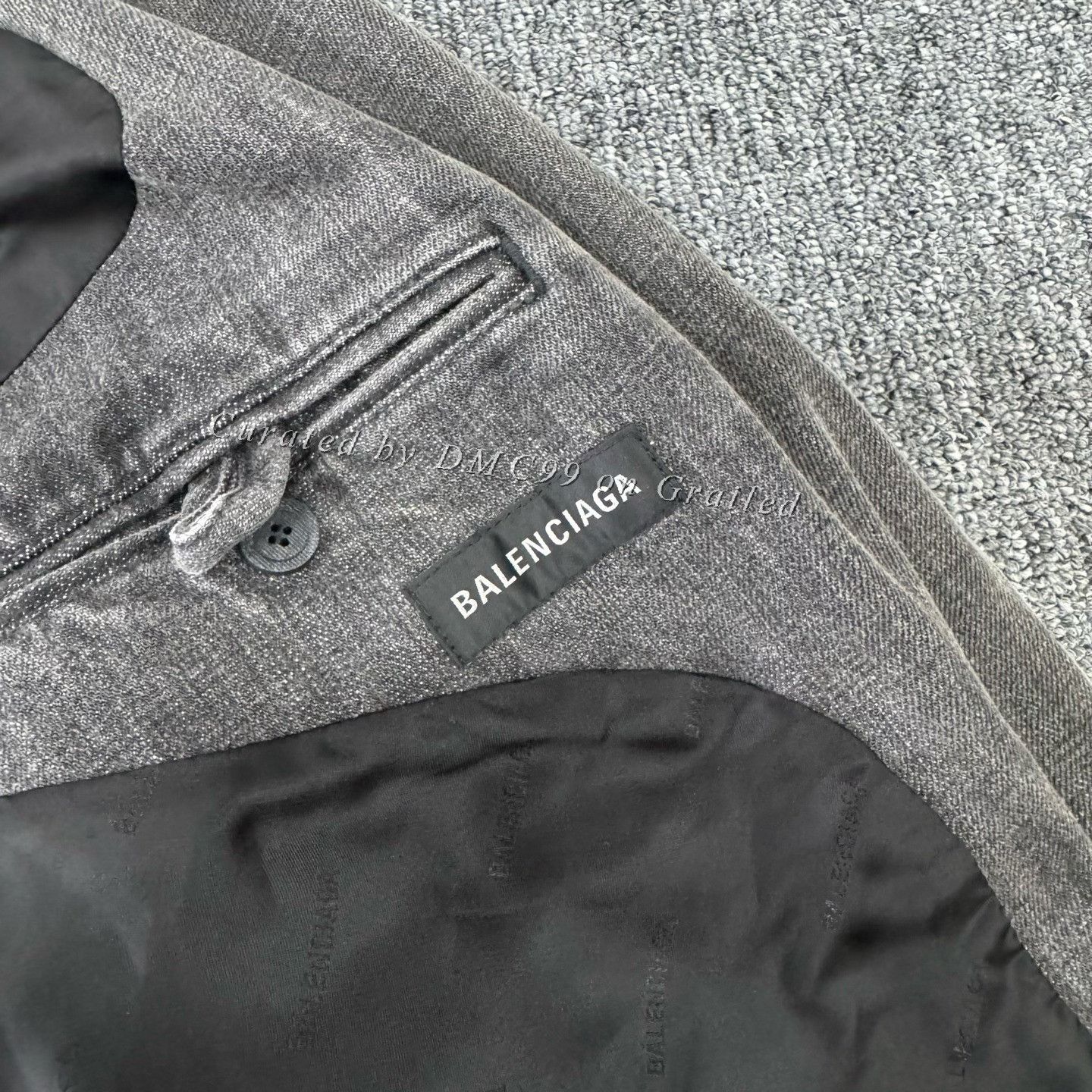 Balenciaga Balenciaga Logo Washed Denim Blazer Size US XS / EU 42 / 0 - 6 Thumbnail