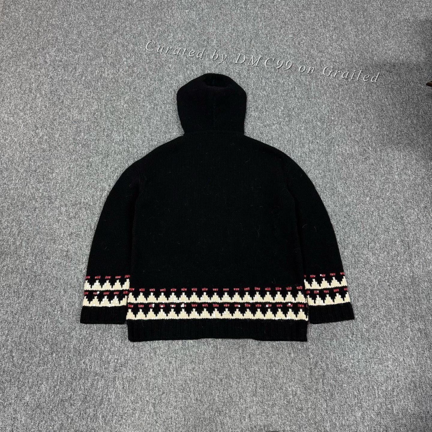 Saint Laurent Paris Saint Laurent Wool Sequin Hooded Sweater Size S / US 4 / IT 40 - 2 Thumbnail