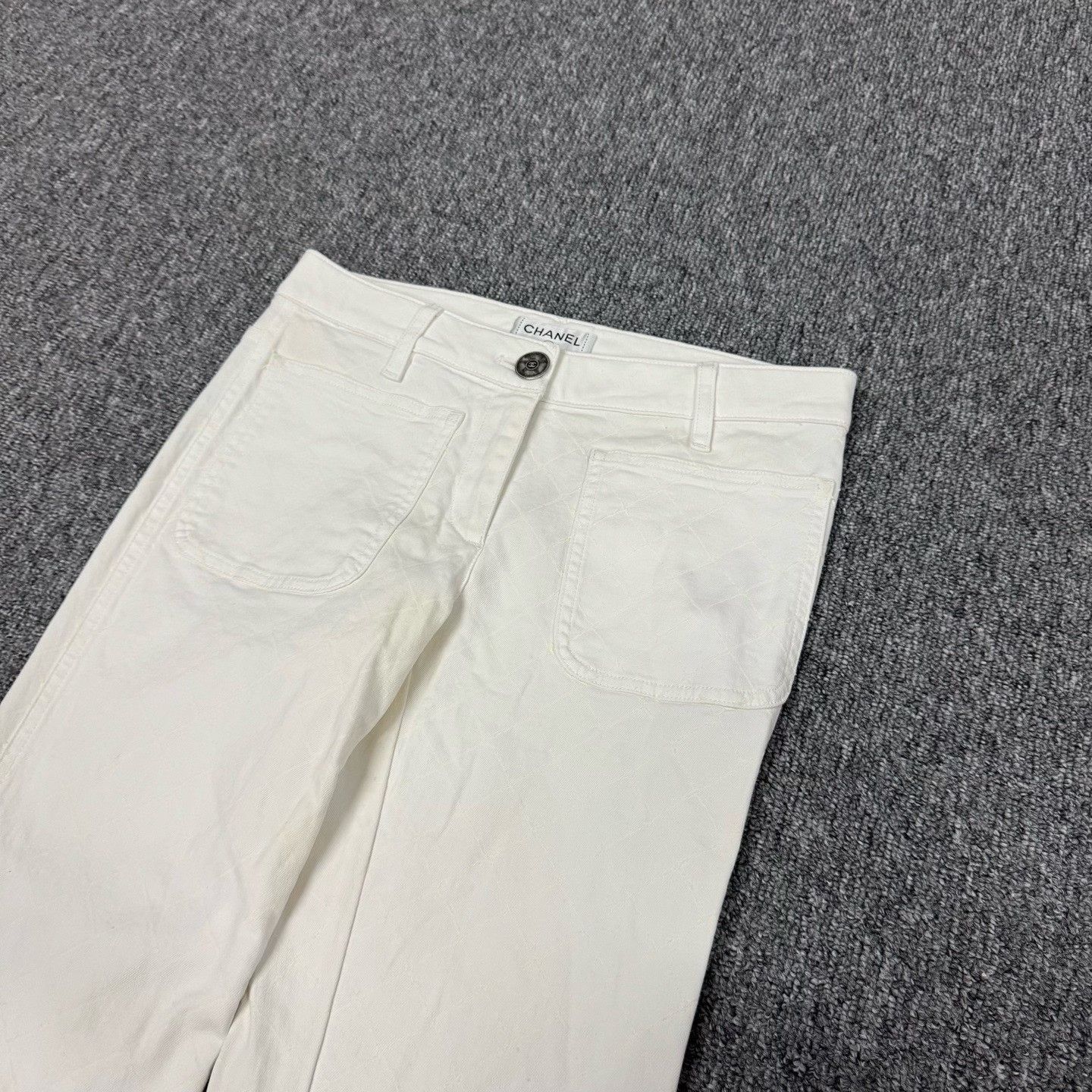 Chanel Chanel White Denim Pants Size 34 Size 34" / US 12 / IT 48 - 4 Thumbnail