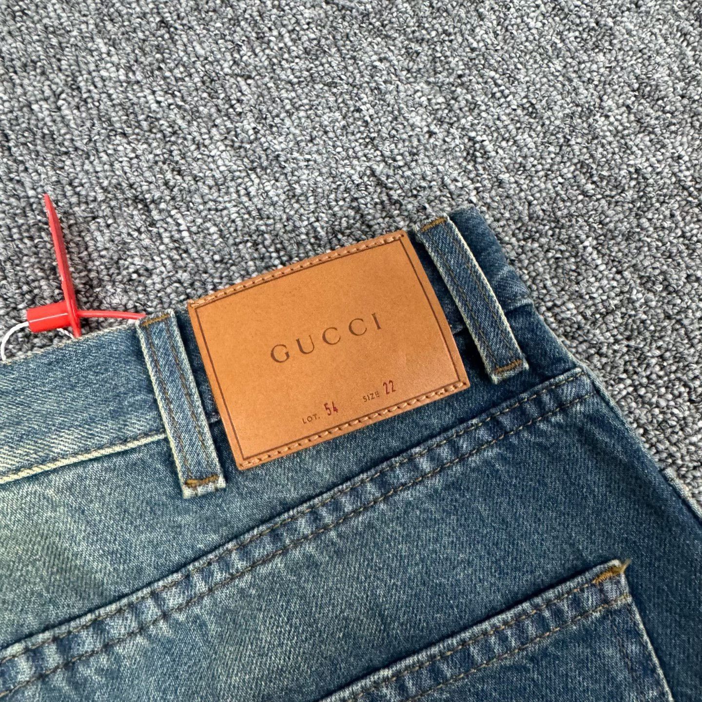 Gucci Gucci Snake Print Floral Washed Leather Patch Jeans Size 22" - 6 Thumbnail