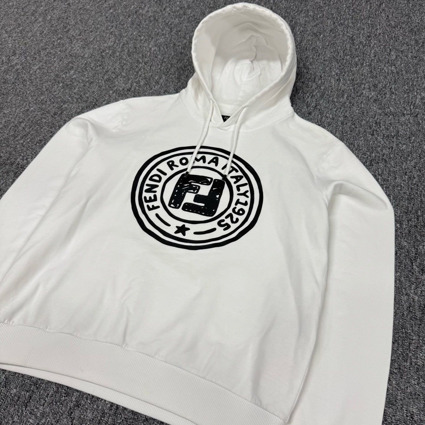 Fendi Fendi White Drawstring Graffiti Double F Hoodie Size US M / EU 48-50 / 2 - 4 Thumbnail