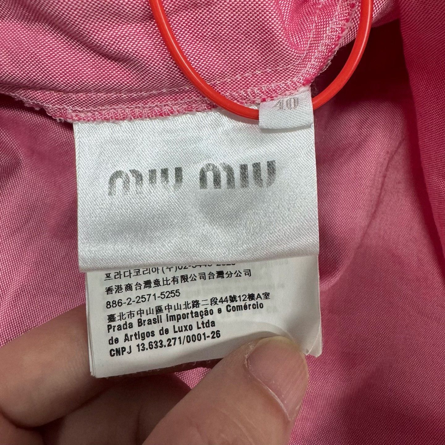 Miu Miu Miu Miu Pink Slim Button-Down Long-Sleeve Top Size S / US 4 / IT 40 - 6 Thumbnail