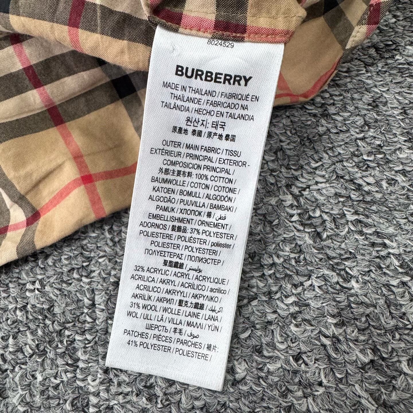 Burberry Burberry Flocked Multi-Logo Classic Check Shirt Size US XXL / EU 58 / 5 - 8 Thumbnail