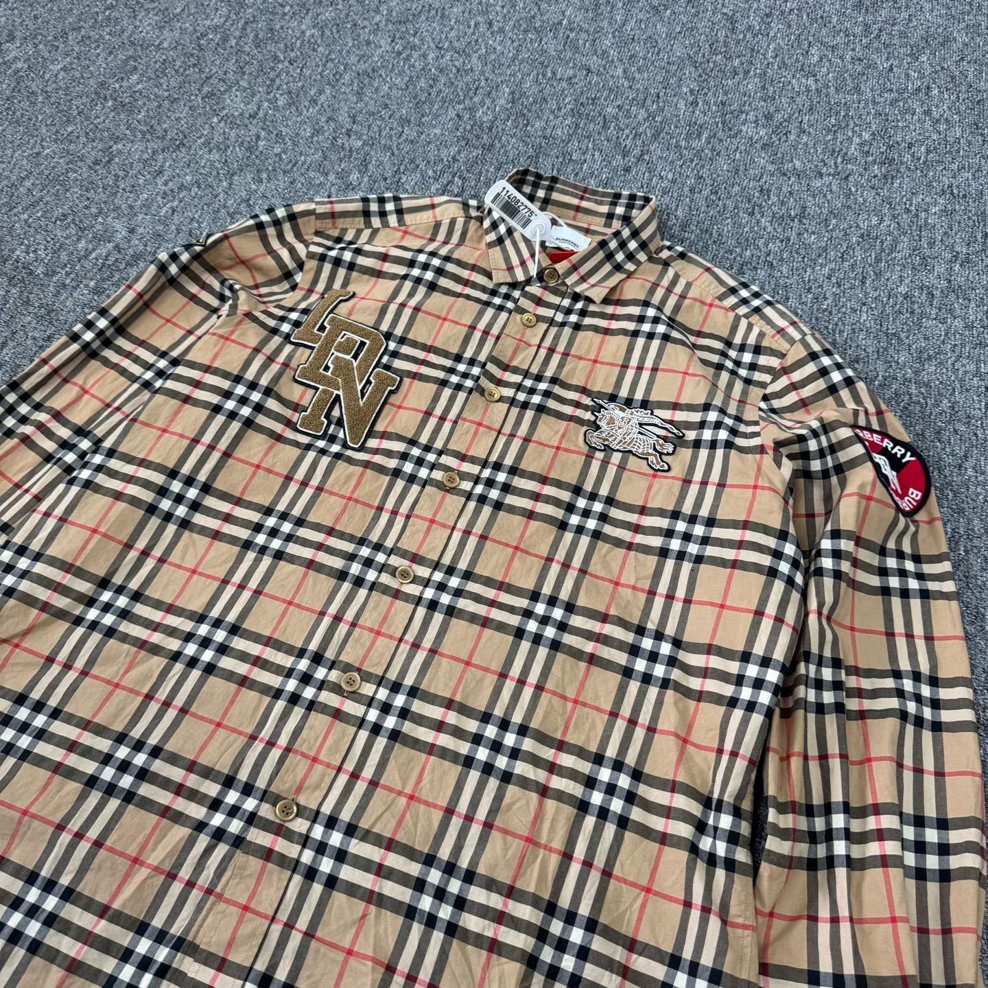 Burberry Burberry Flocked Multi-Logo Classic Check Shirt Size US XXL / EU 58 / 5 - 4 Thumbnail