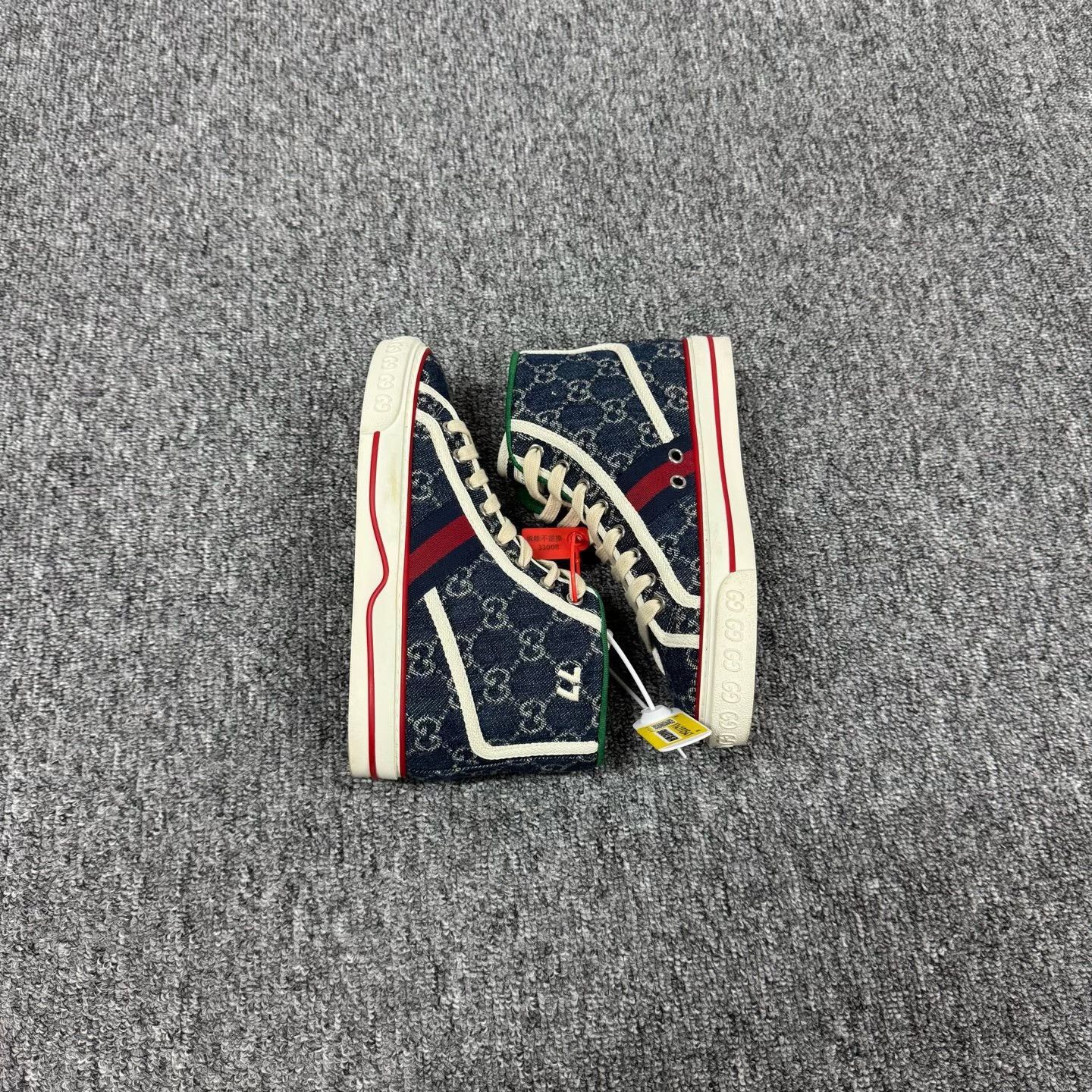 Gucci Gucci Denim GG Monogram High-Top Sneakers Size US 4 / IT 34 - 6 Thumbnail