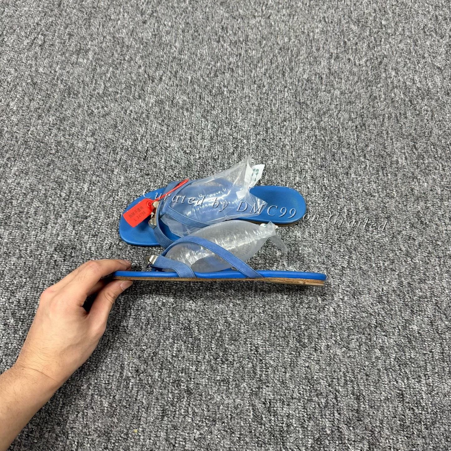 Hermes Hermes Blue Lock Rivet Slippers Size US 6 / IT 36 - 2 Thumbnail