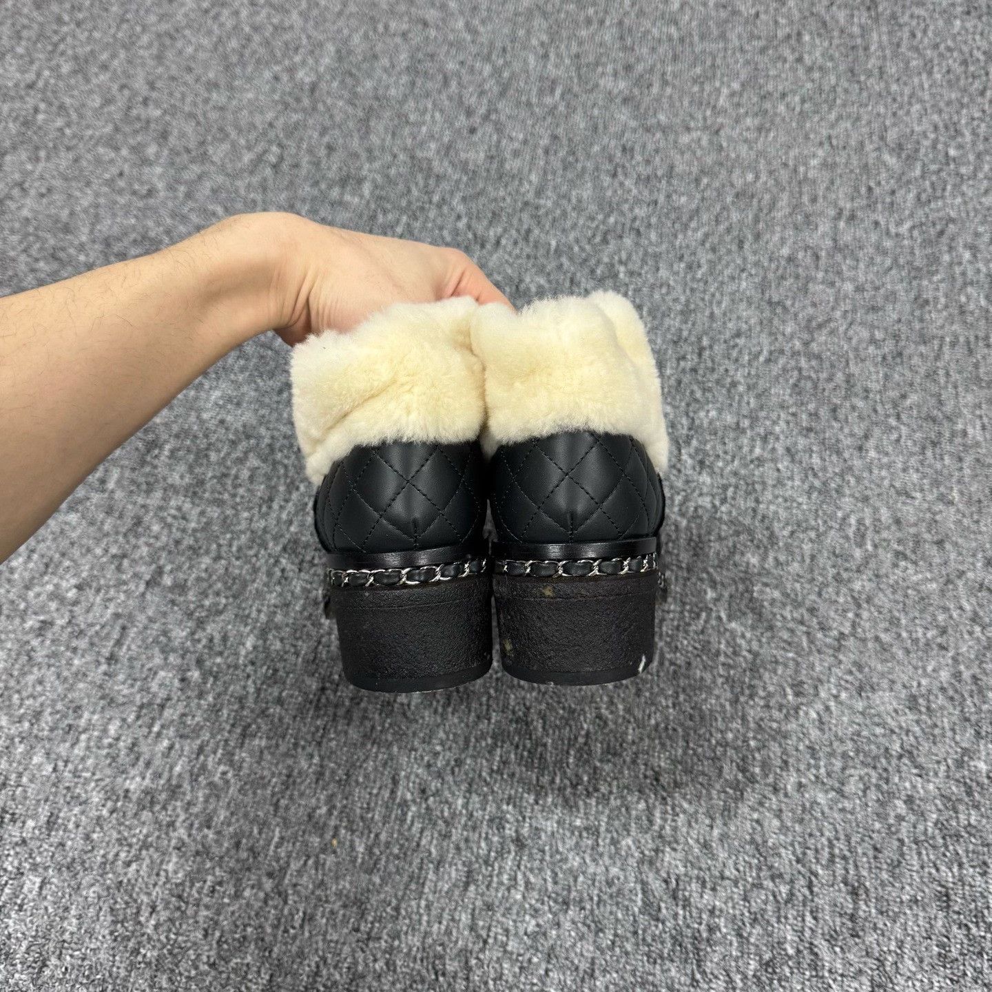 Chanel Chanel Black Chain Teddy Fur Snow Boots Size US 6 / IT 36 - 4 Thumbnail
