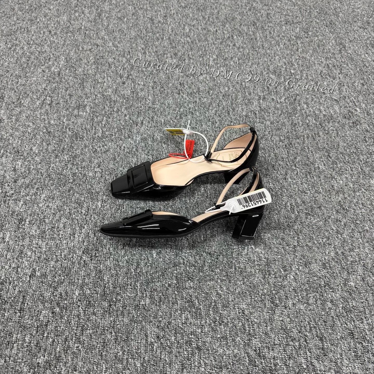 Roger Vivier Roger RV Patent Leather Square Buckle Low-Heel Sandals Size US 8 / IT 38 - 2 Thumbnail