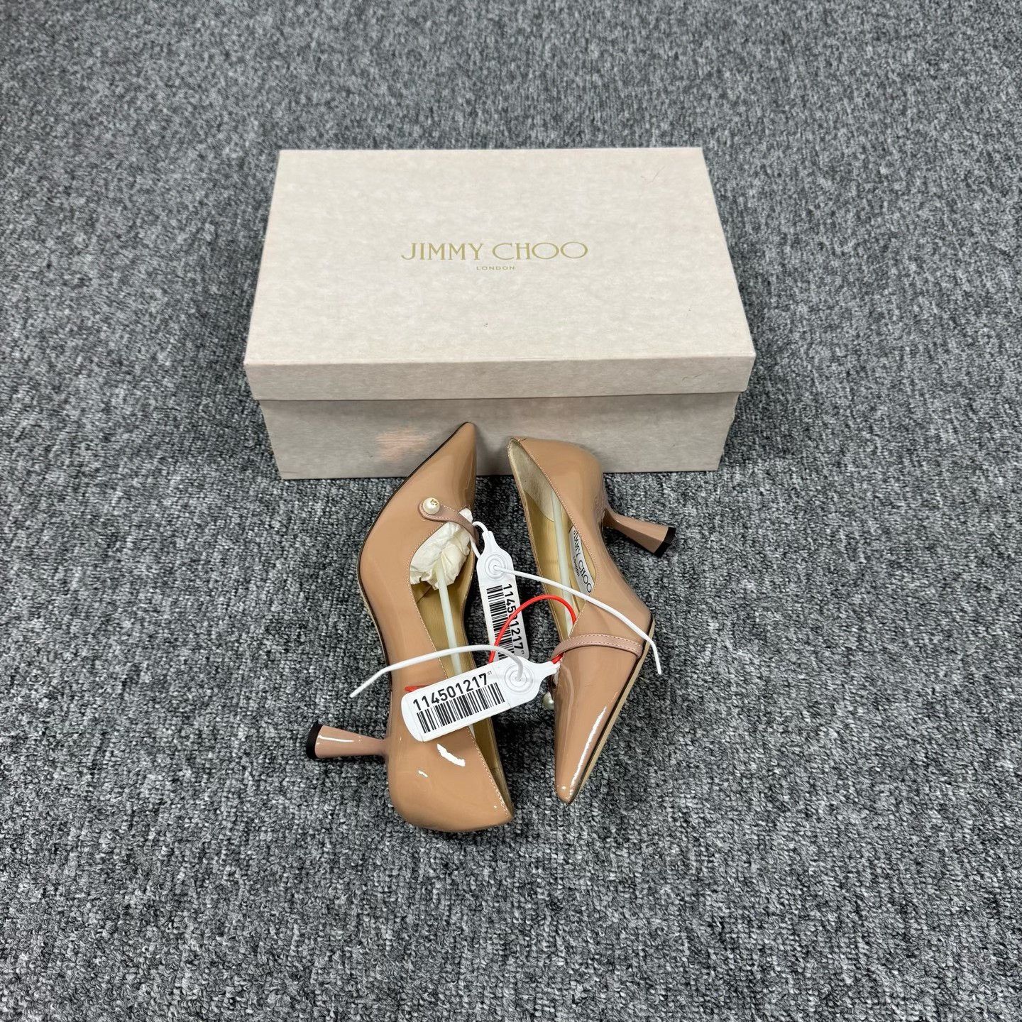 Jimmy Choo Jimmy Choo Nude Patent Leather Heels Size US 5.5 / IT 35.5 - 5 Thumbnail