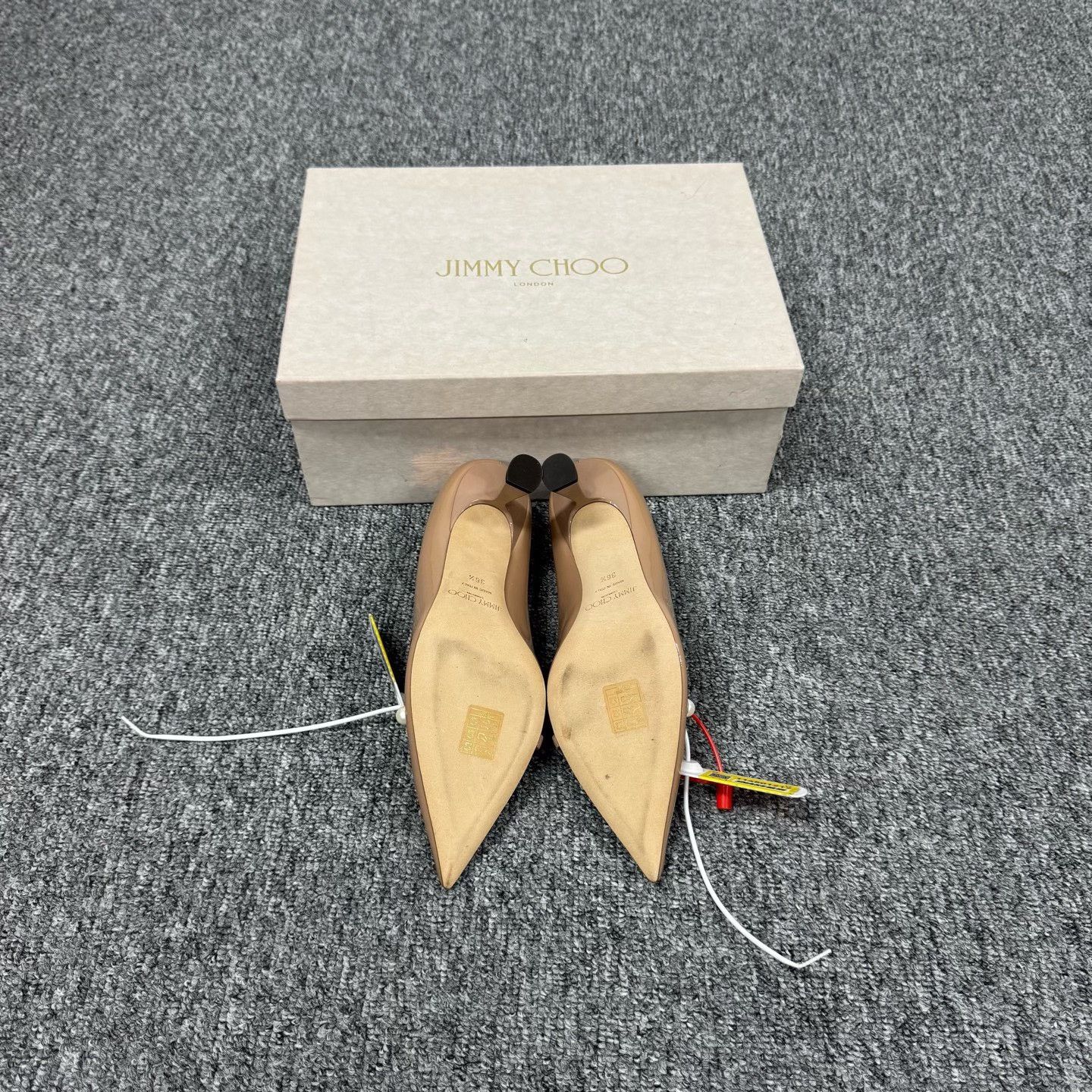 Jimmy Choo Jimmy Choo Nude Patent Leather Heels Size US 5.5 / IT 35.5 - 4 Thumbnail