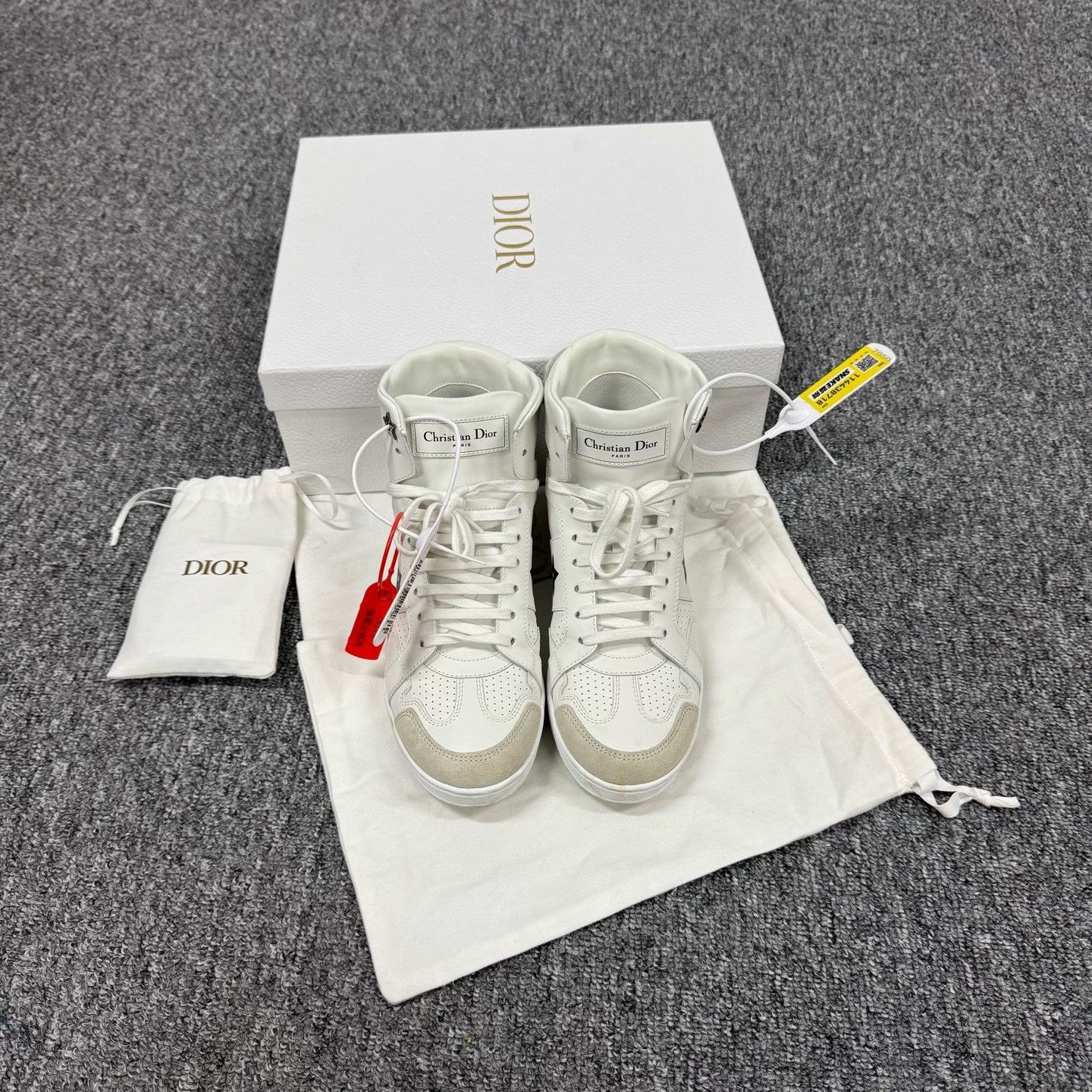 Dior Dior White Star Letter Heel Suede High-Top Sneakers Size US 5.5 / IT 35.5 - 3 Thumbnail
