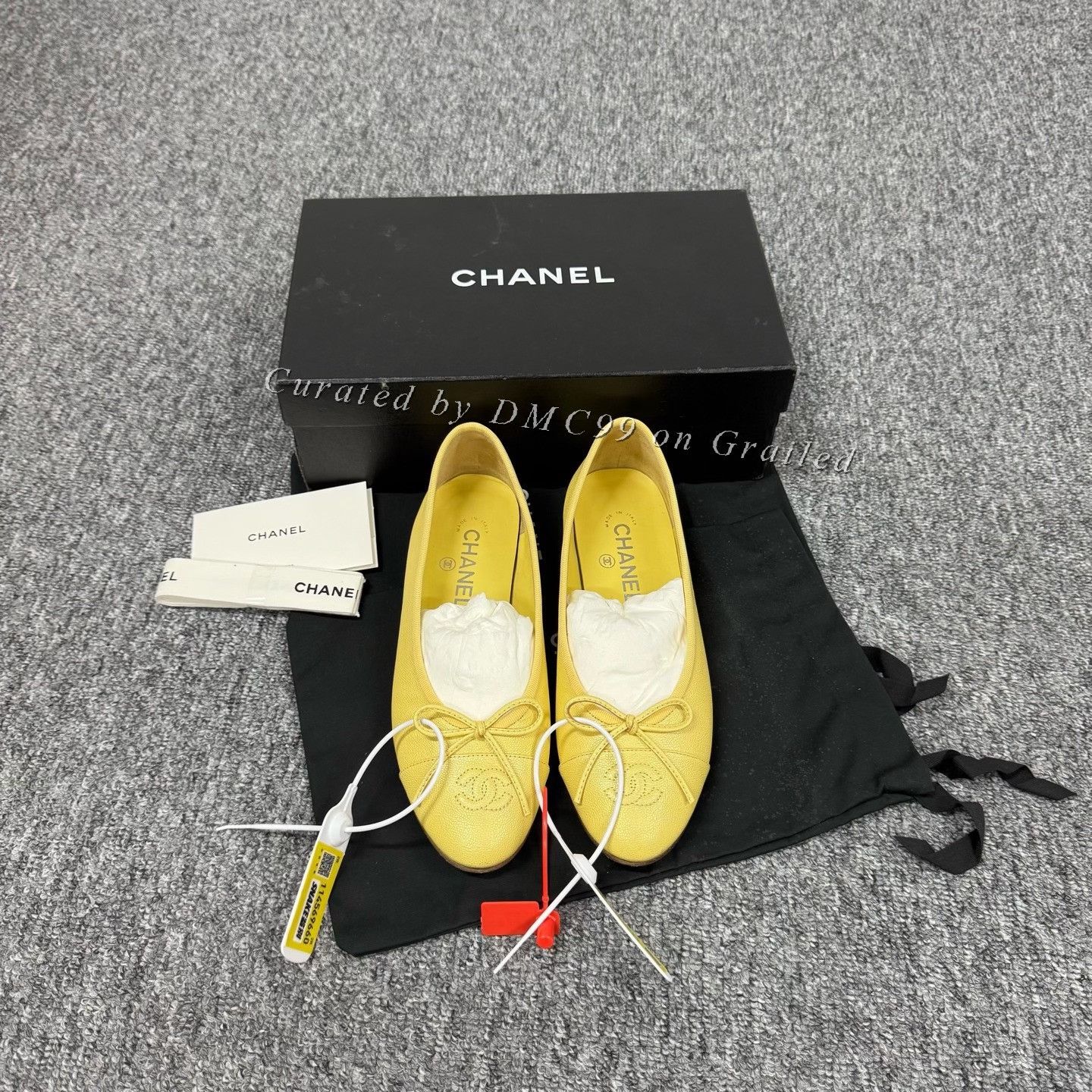 Chanel Chanel Yellow Round-Toe Bow Flat Ballet Shoes Size US 8 / IT 38 - 3 Thumbnail