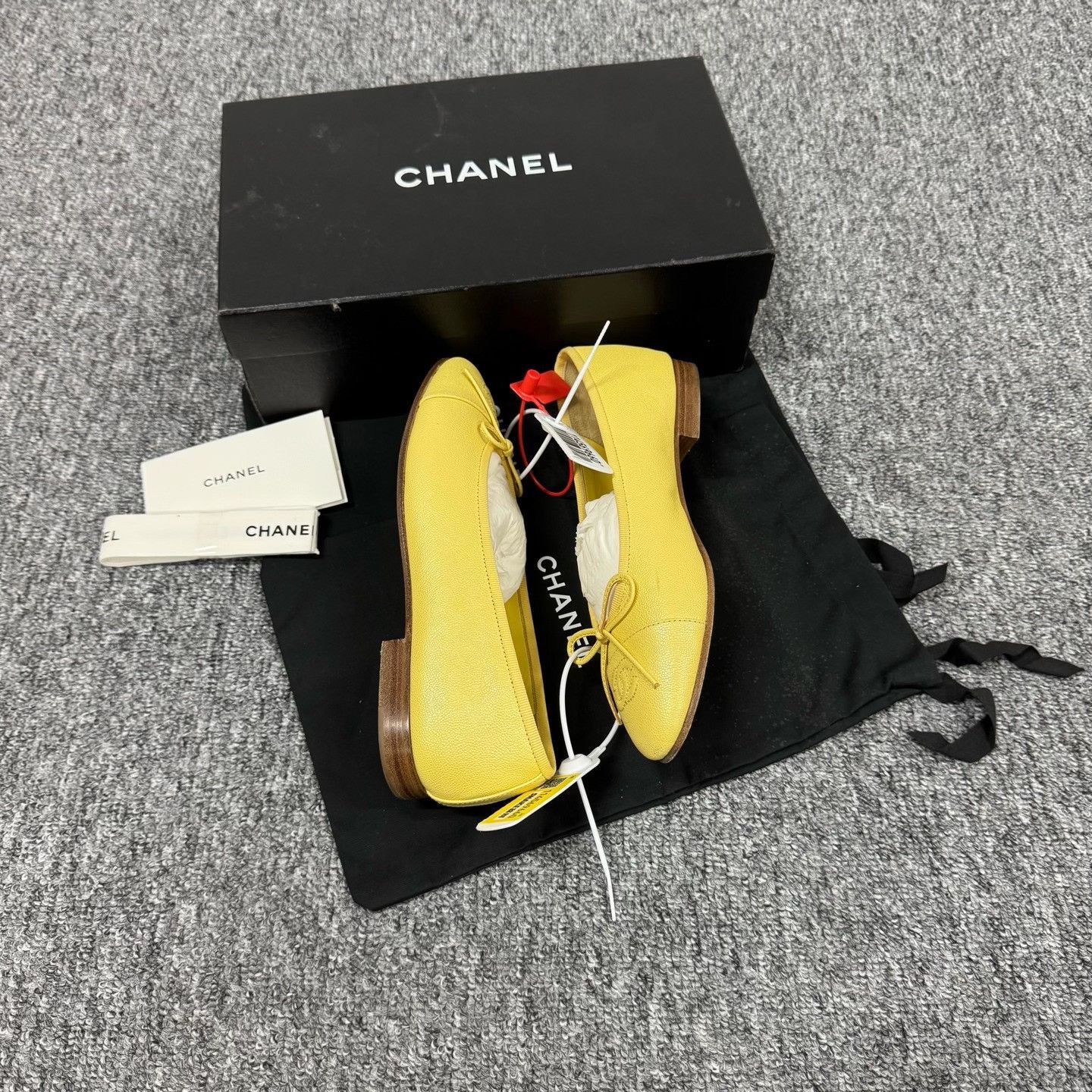 Chanel Chanel Yellow Round-Toe Bow Flat Ballet Shoes Size US 8 / IT 38 - 6 Thumbnail