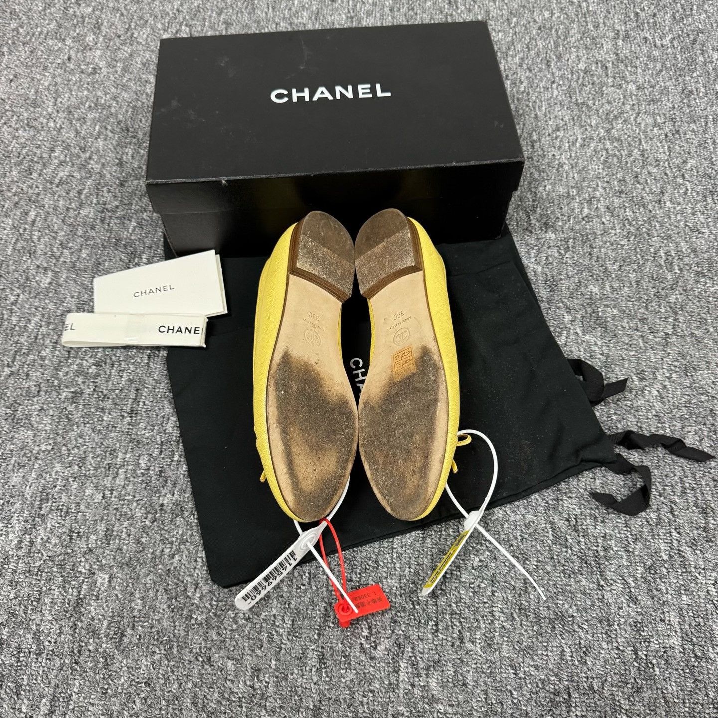 Chanel Chanel Yellow Round-Toe Bow Flat Ballet Shoes Size US 8 / IT 38 - 5 Thumbnail