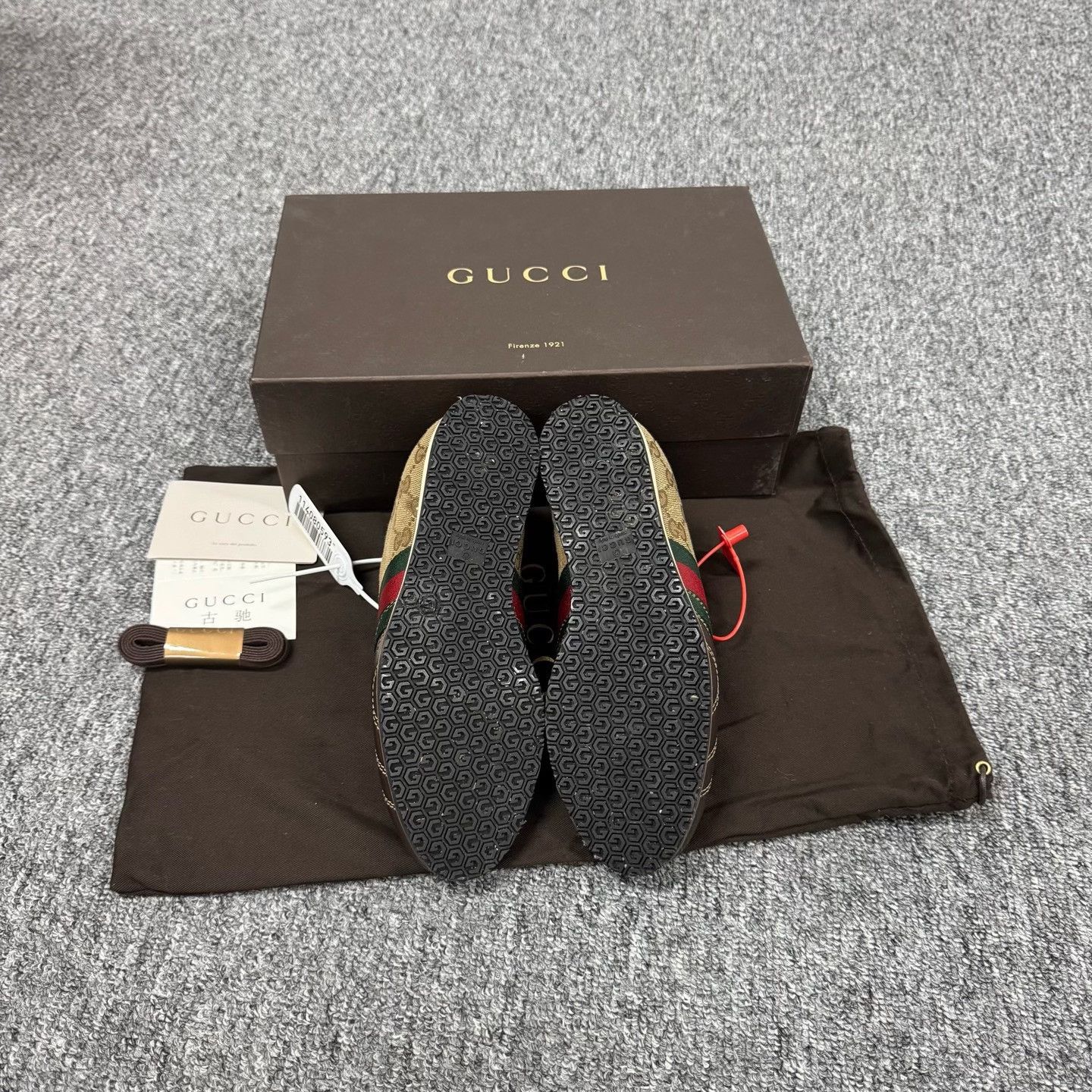 Gucci Gucci Calfskin Web GG Monogram Sneakers Size US 5 / IT 35 - 5 Thumbnail