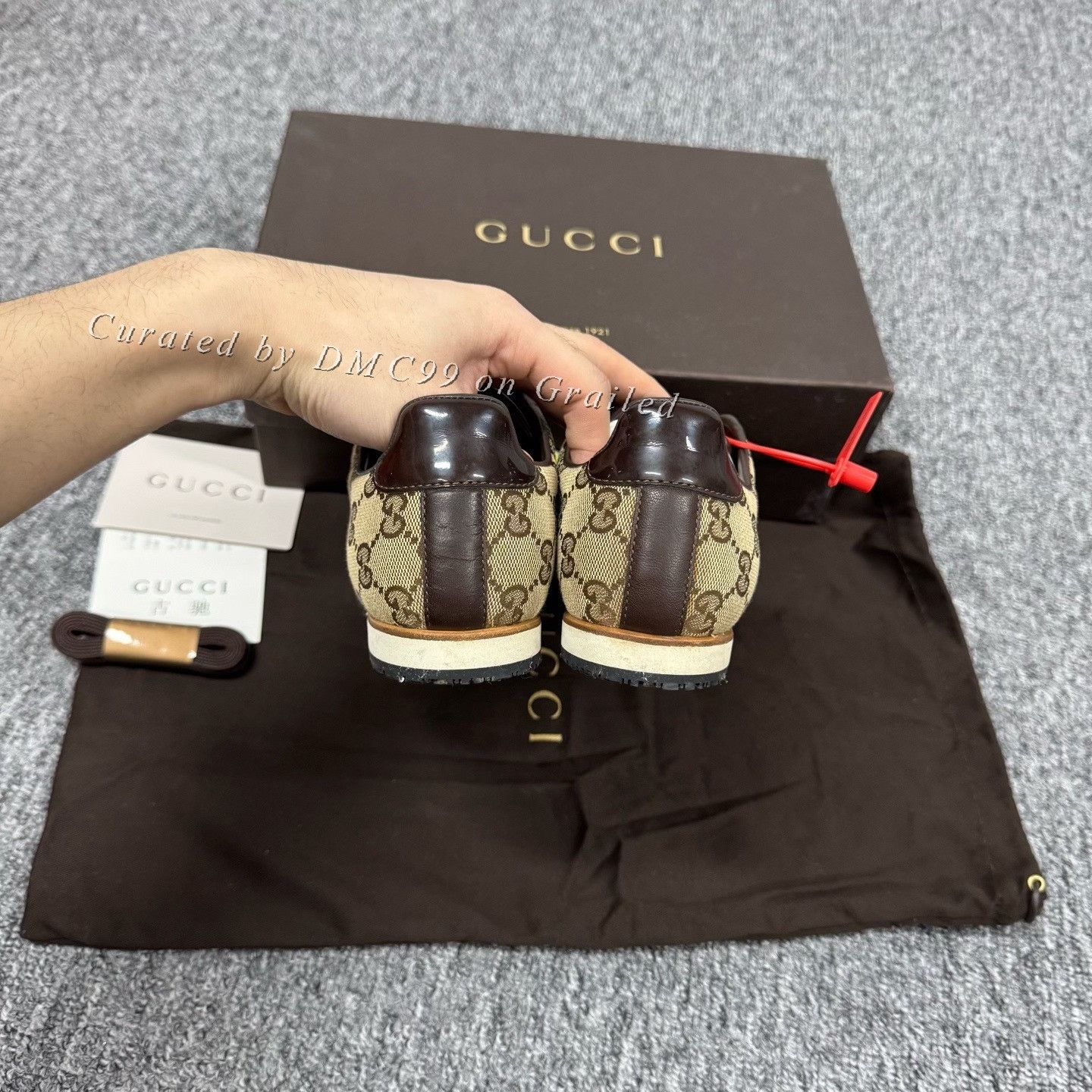 Gucci Gucci Calfskin Web GG Monogram Sneakers Size US 5 / IT 35 - 4 Thumbnail