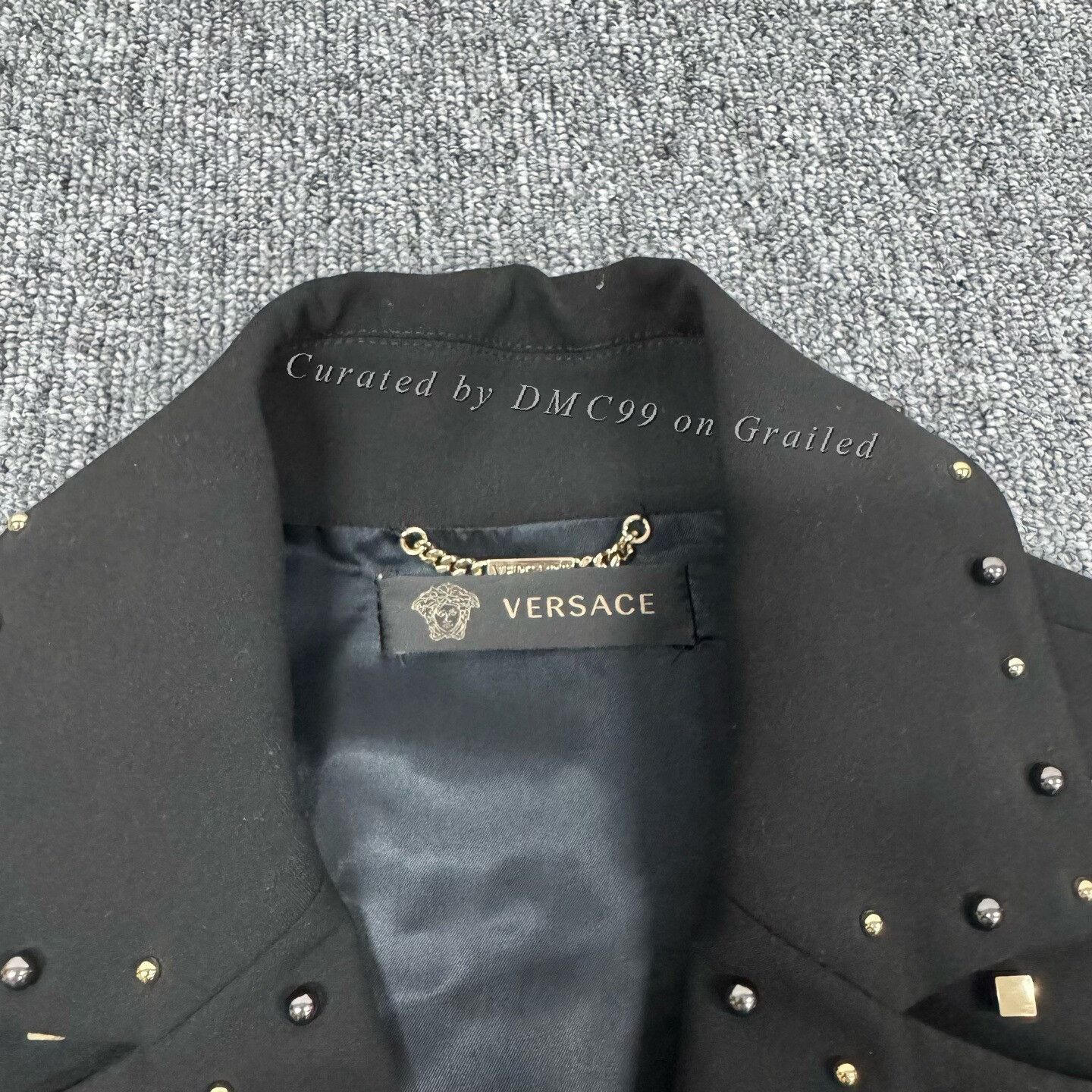 Versace Versace Metal Rivet Lapel Suit Jacket Size US XS / EU 42 / 0 - 5 Thumbnail