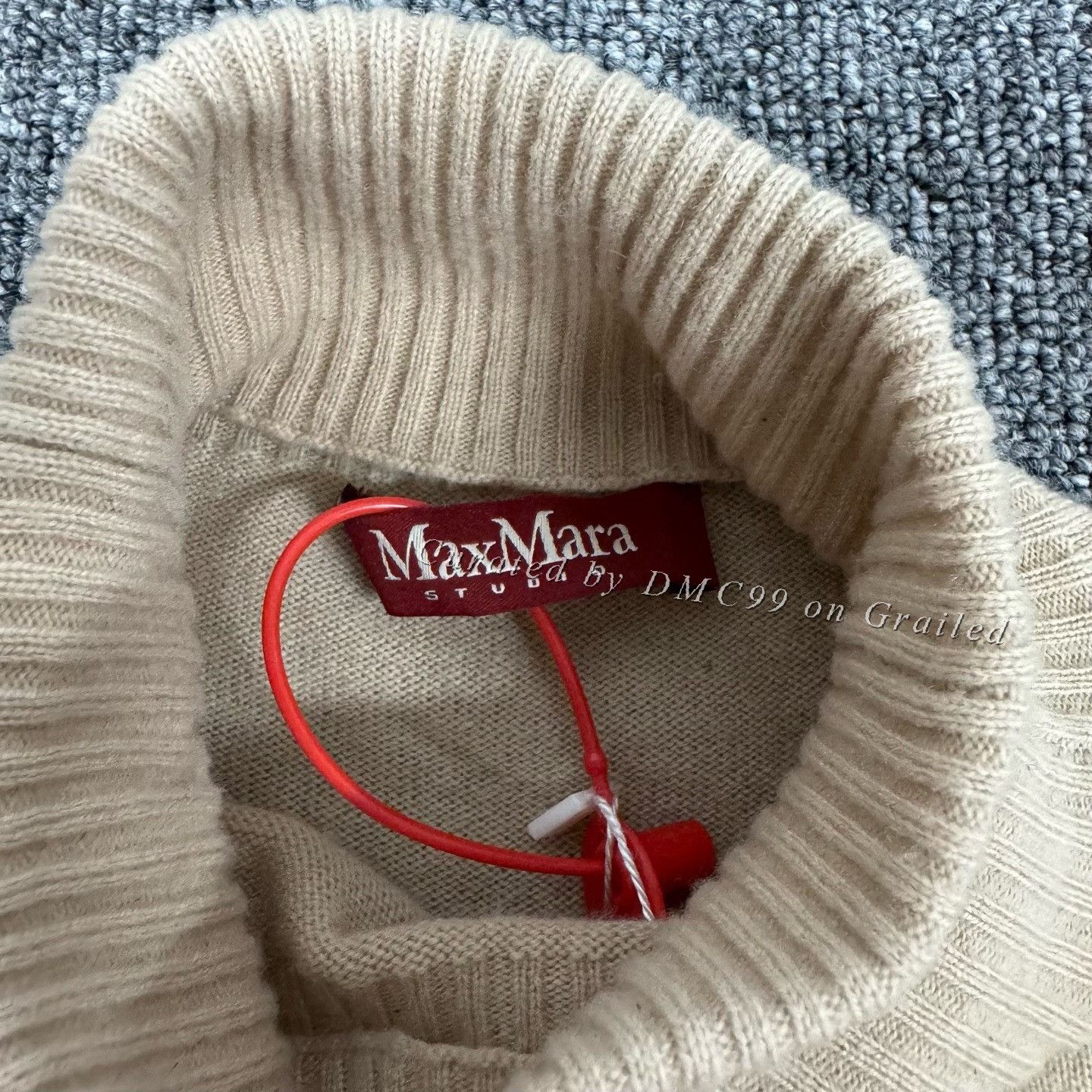 Max Mara MaxMara Beige Turtleneck Wool Knit Dress S Size S / US 4 / IT 40 - 5 Thumbnail