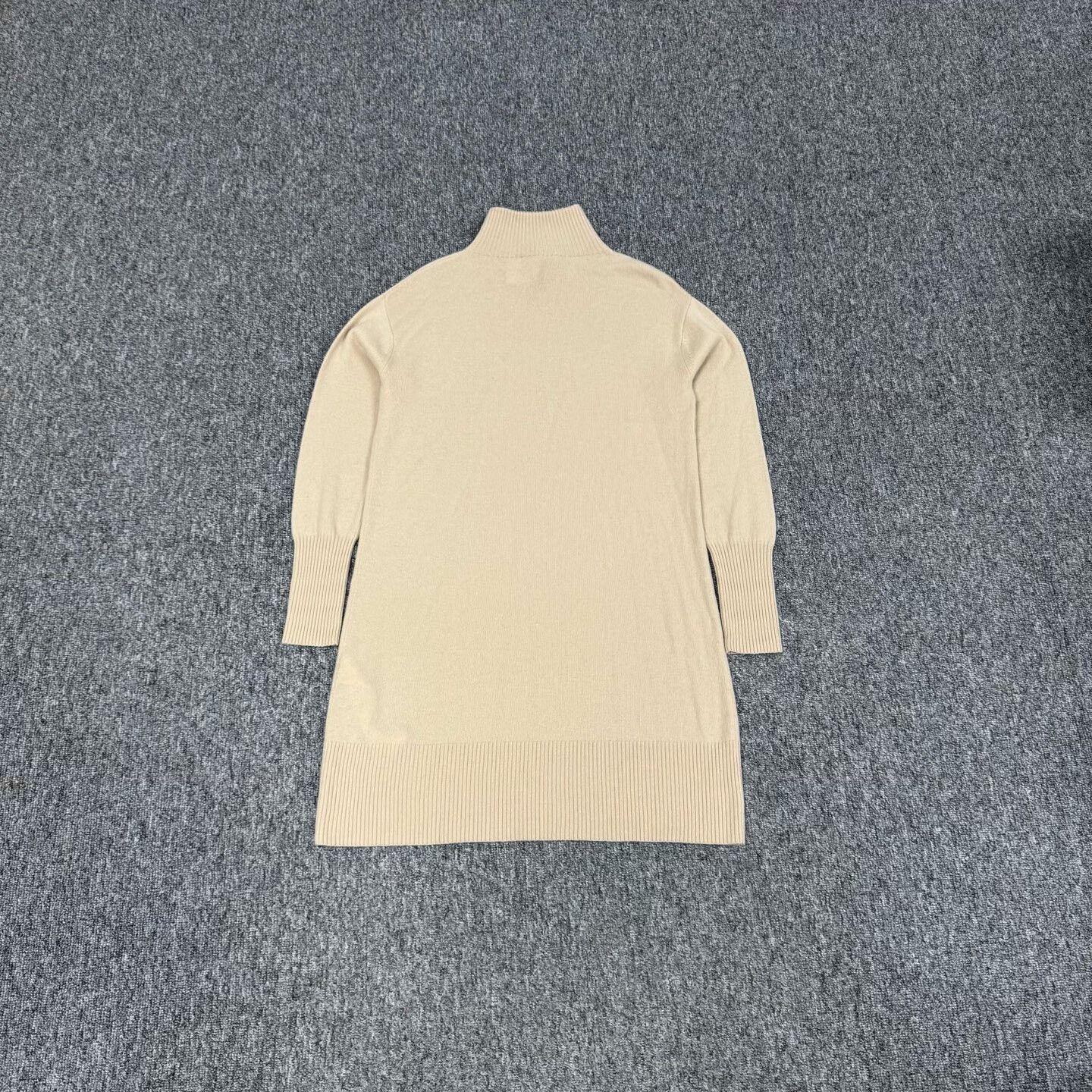 Max Mara MaxMara Beige Turtleneck Wool Knit Dress S Size S / US 4 / IT 40 - 2 Thumbnail