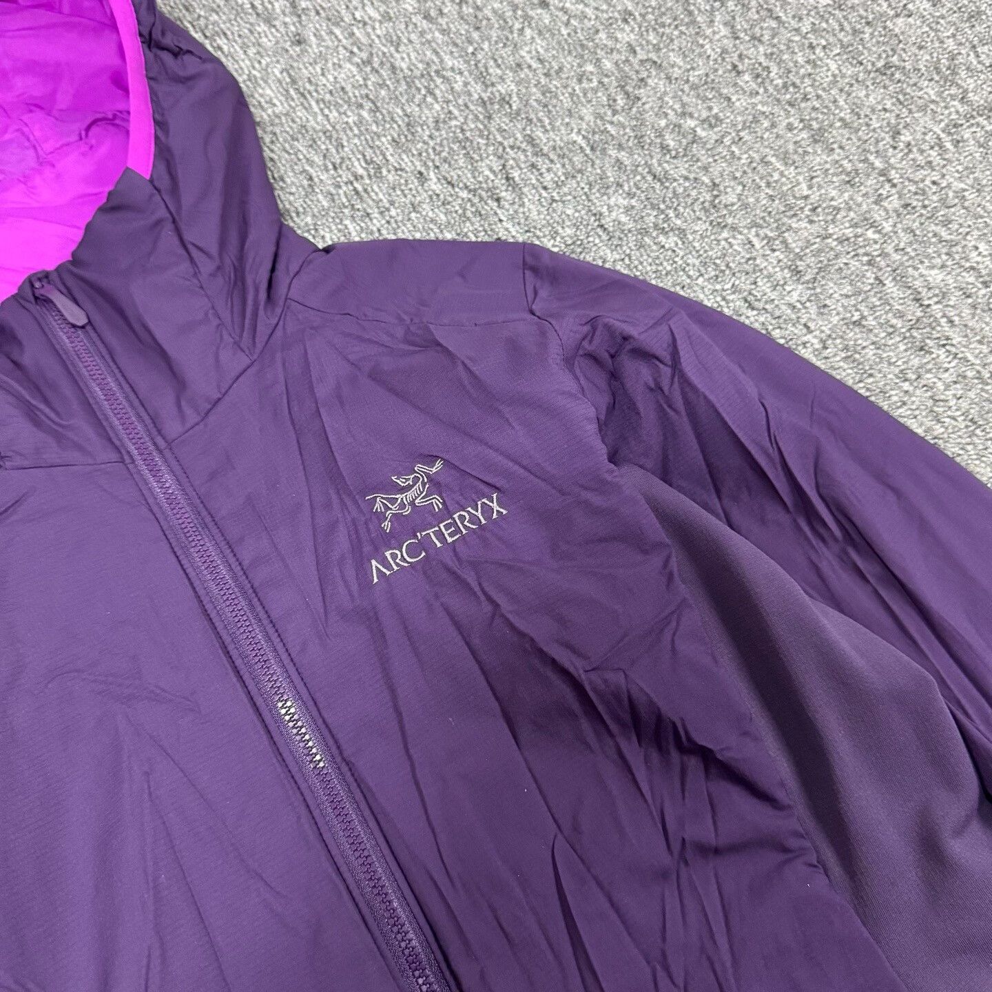 Arc'teryx Arcteryx Atom Violet Embroidered Logo Hooded Jacket Size XXS / US 00 / IT 34 - 5 Thumbnail