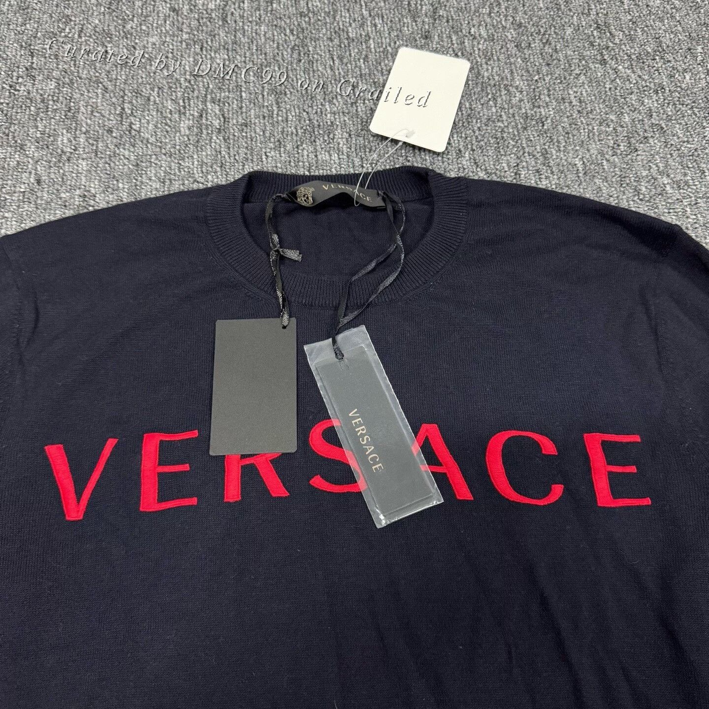 Versace Versace Logo Embroidered Crewneck Knit Sweater Size US S / EU 44-46 / 1 - 5 Thumbnail