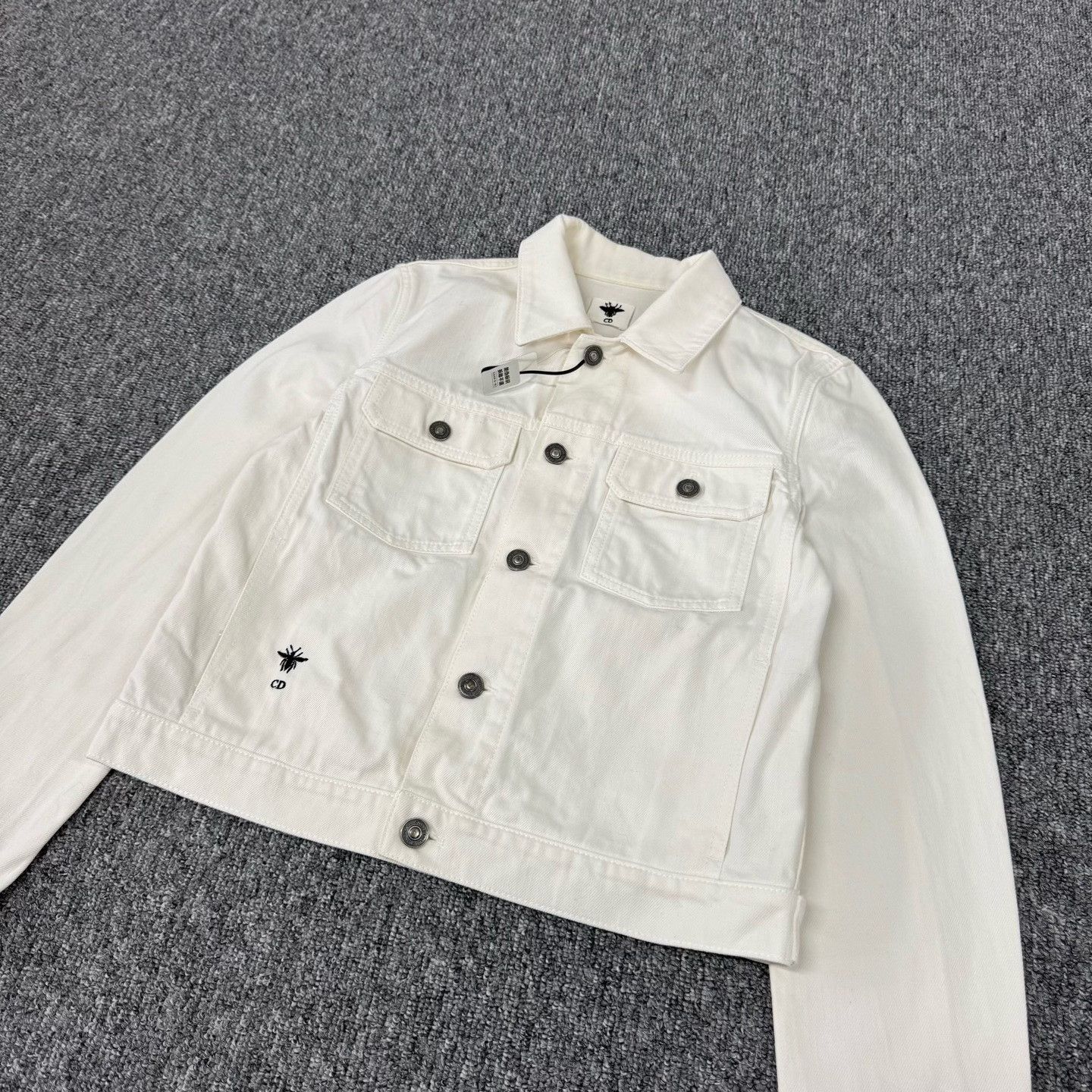 Dior Dior White Back Floral Embroidered Denim Jacket Size XS / US 0-2 / IT 36-38 - 4 Thumbnail