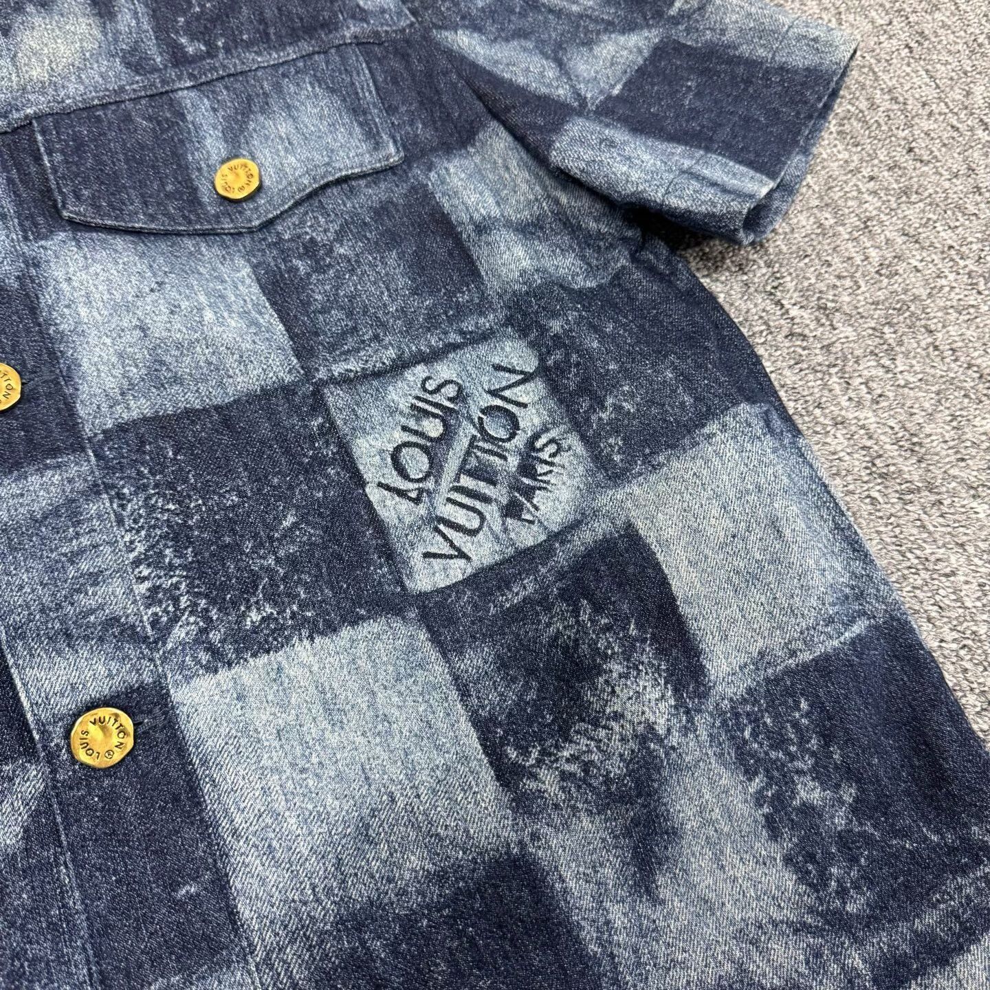 Louis Vuitton Louis Vuitton Damier Denim Short-Sleeve Shirt Jacket Size US XS / EU 42 / 0 - 4 Thumbnail