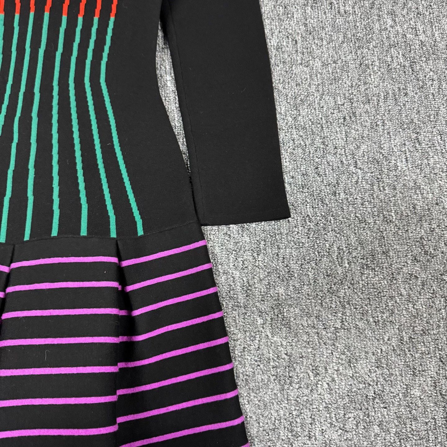 Fendi Fendi Black Color-Block Line Knit Dress Size XS / US 0-2 / IT 36-38 - 3 Thumbnail