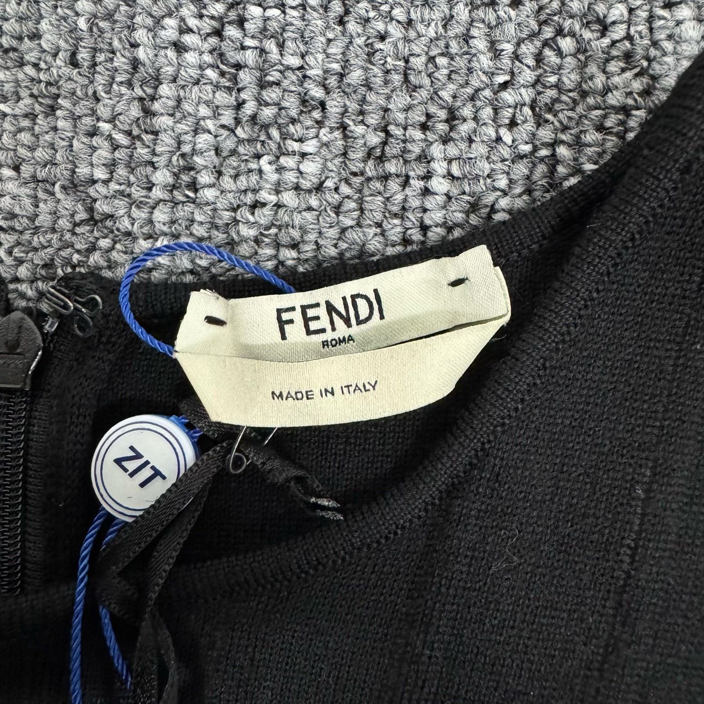Fendi Fendi Black Color-Block Line Knit Dress Size XS / US 0-2 / IT 36-38 - 6 Thumbnail