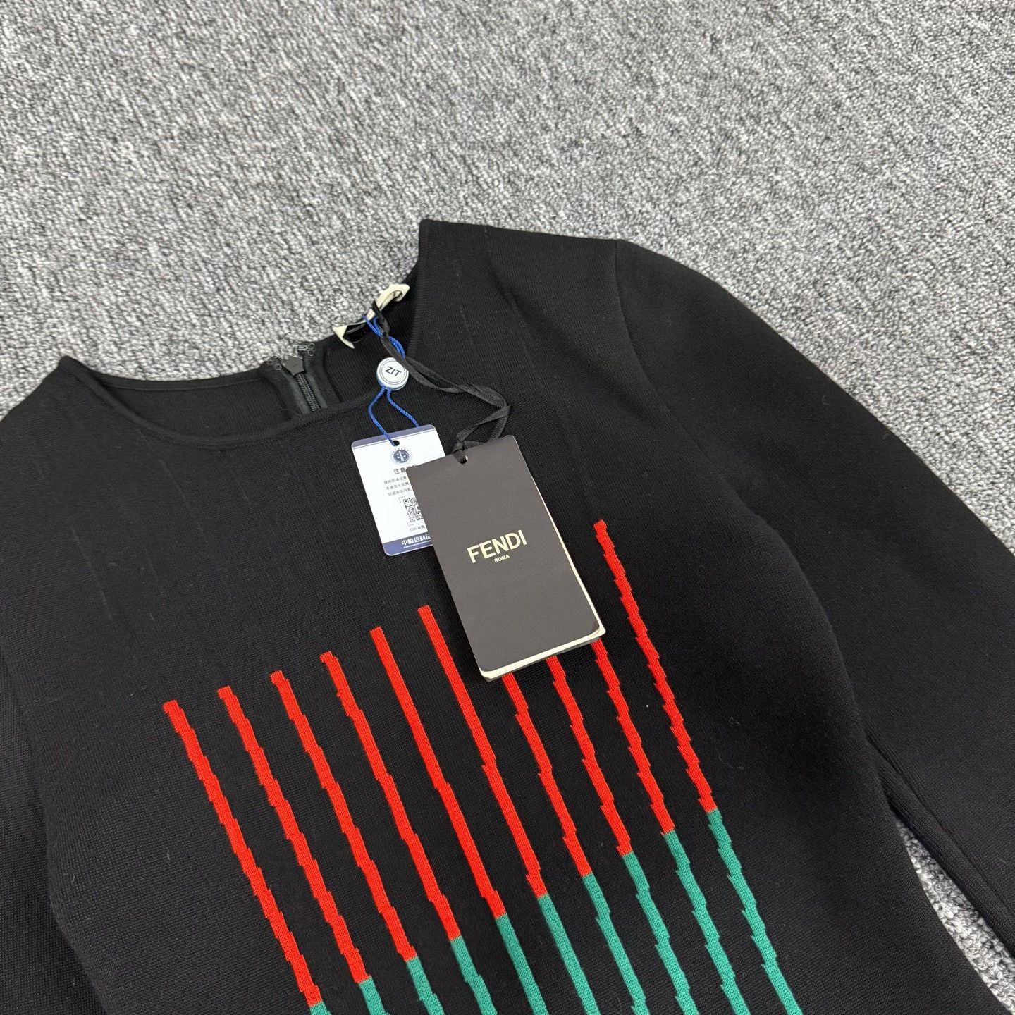 Fendi Fendi Black Color-Block Line Knit Dress Size XS / US 0-2 / IT 36-38 - 5 Thumbnail