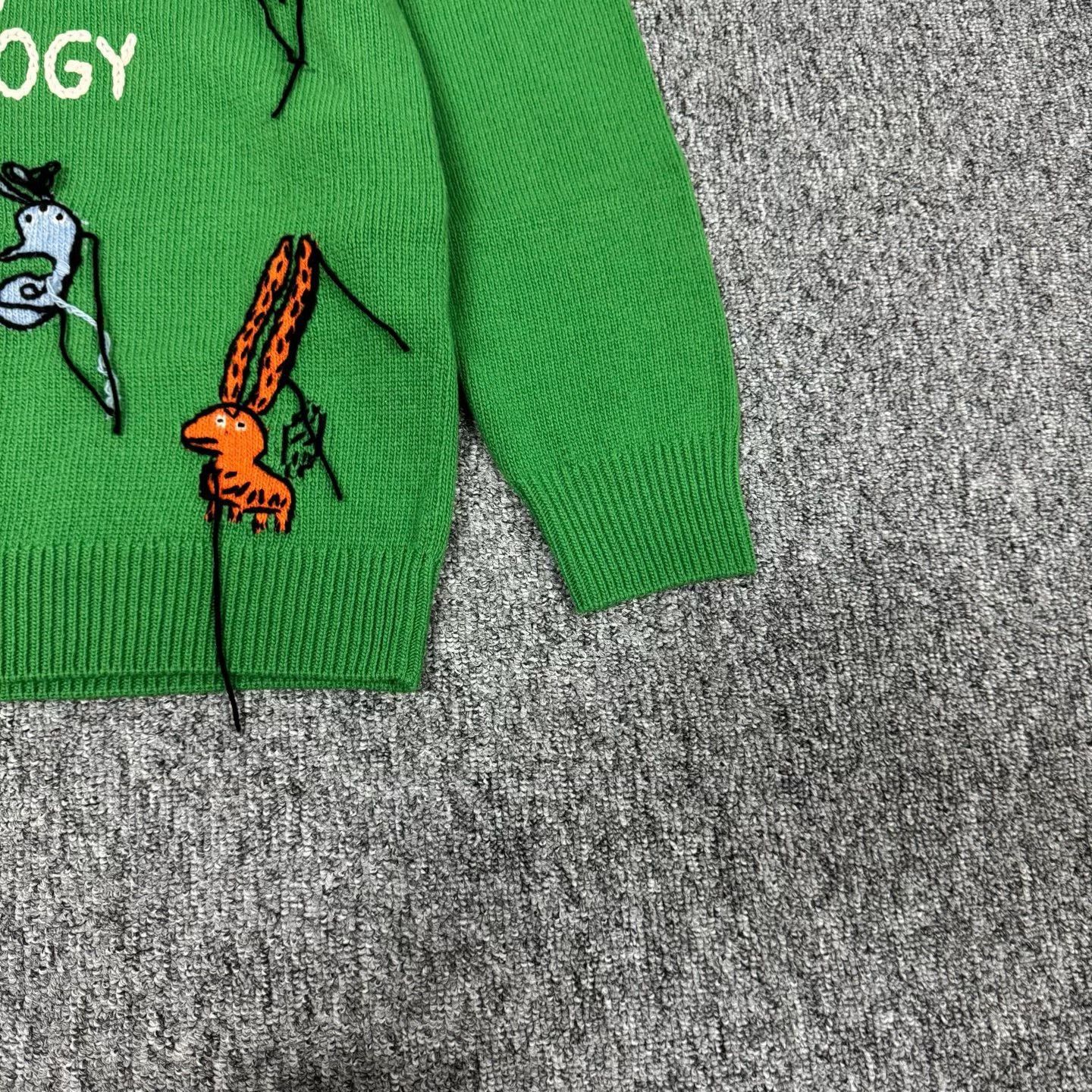 Gucci Gucci Green Animal Embroidery Logo Knit Sweater Size US M / EU 48-50 / 2 - 3 Thumbnail