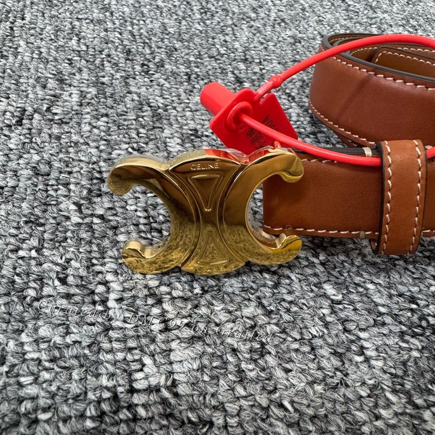 Celine Celine Triomphe Gold Buckle Brown Belt Size ONE SIZE - 2 Thumbnail