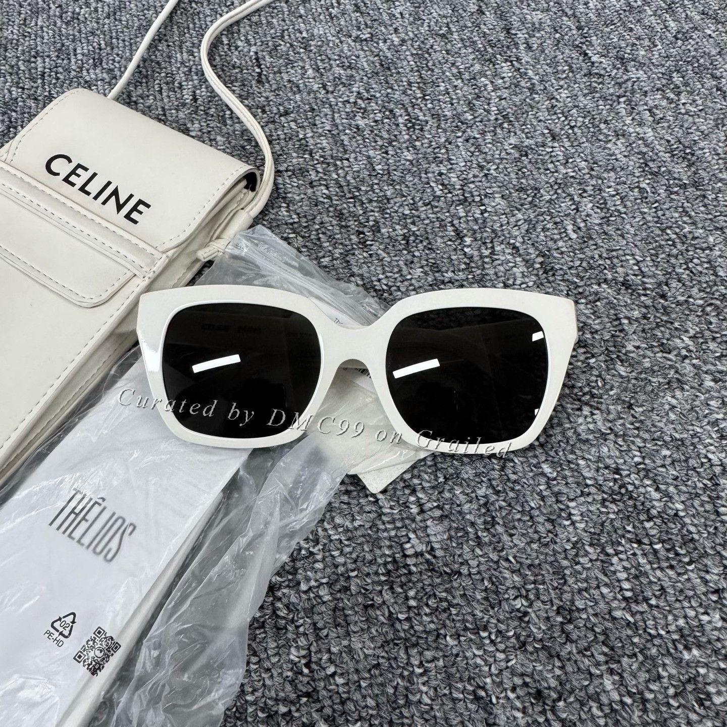 Celine Celine White Letter Logo Sunglasses Size ONE SIZE - 2 Thumbnail